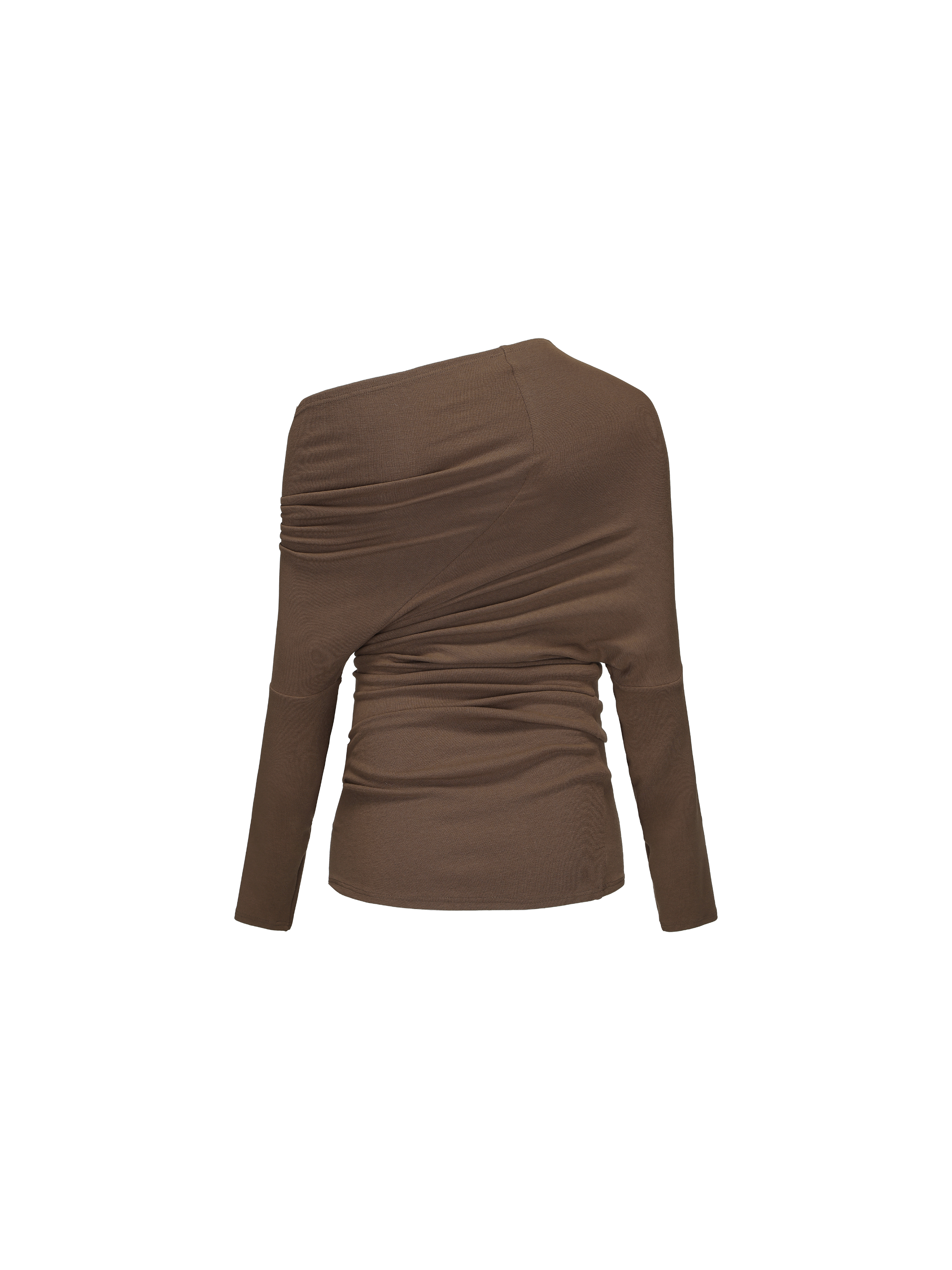 Khaki Asymmetric Off-shoulder Top