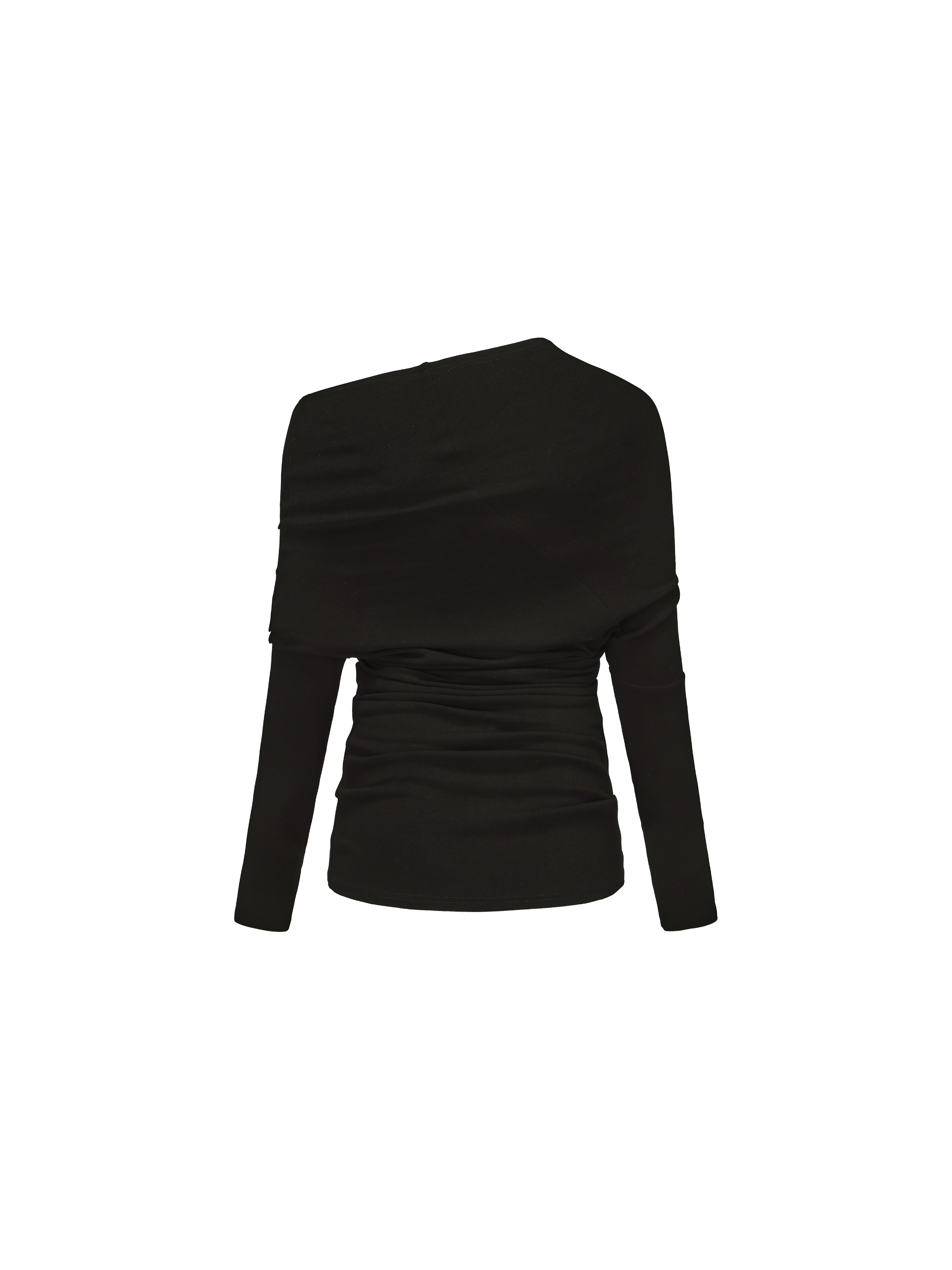 Black Asymmetric Off-shoulder Top