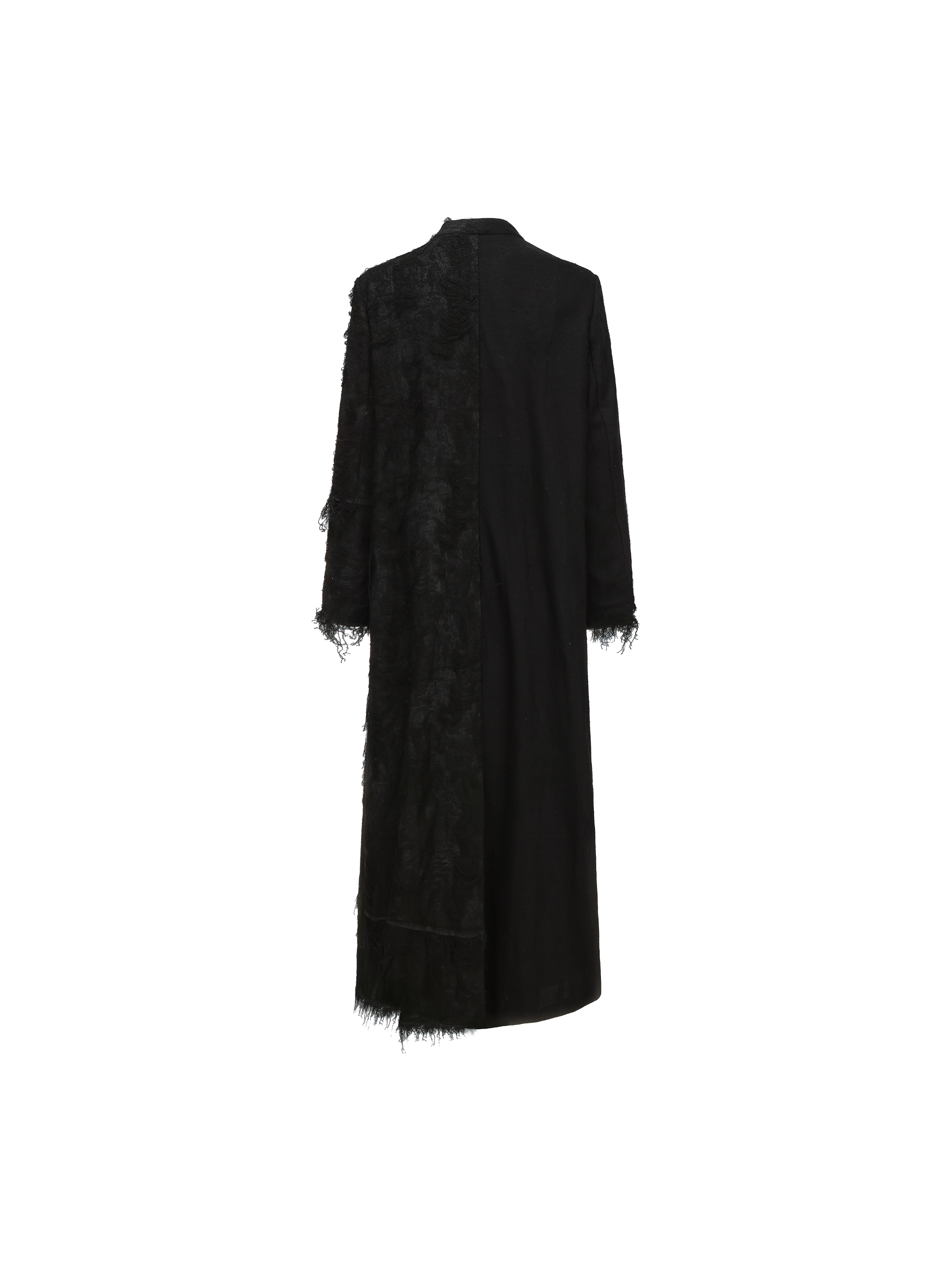 블랙 울 패치워크 자카드 카디건