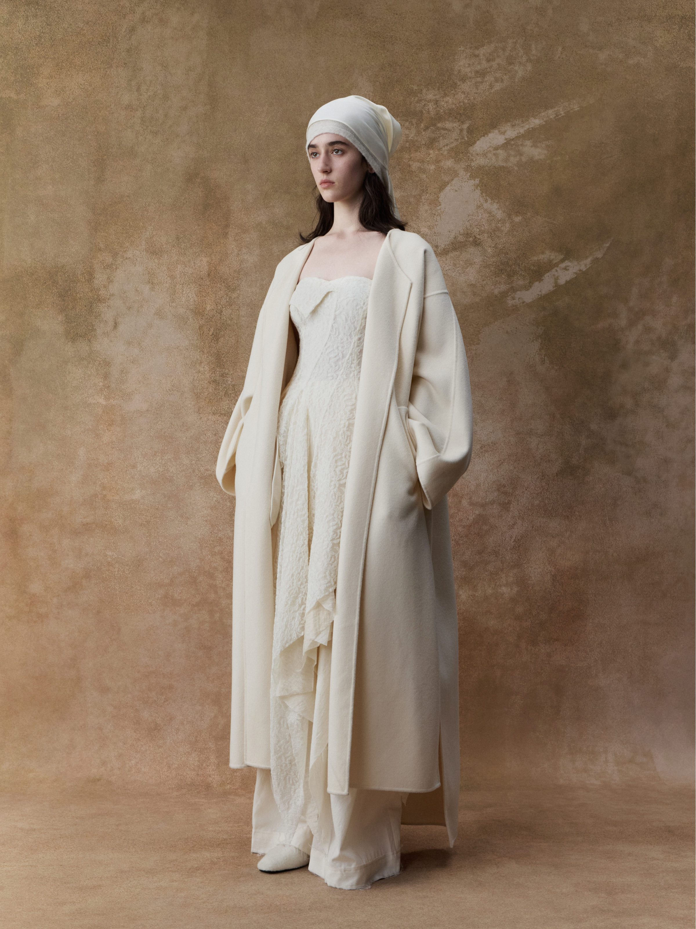 Off-white Cashmere Structured Coat