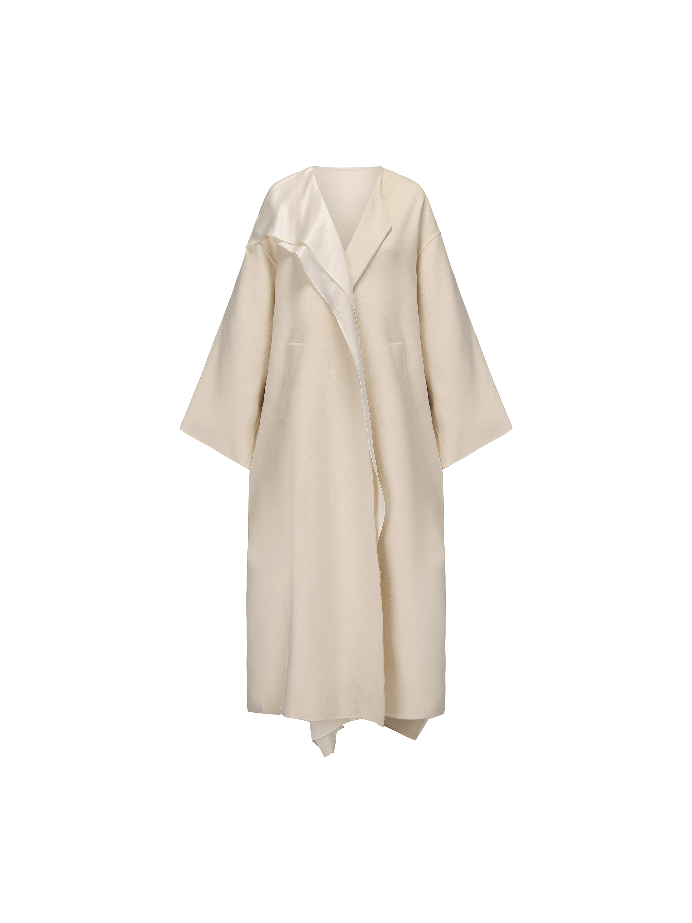 Off-white Cashmere Structured Coat