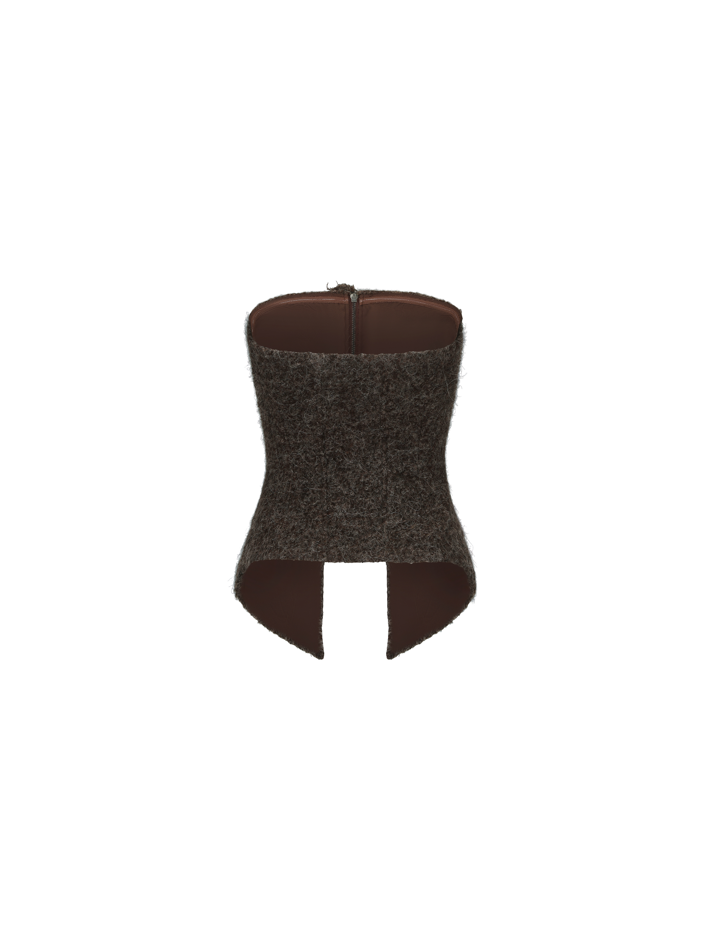 Floral Brown Zippered Sleeveless Tube Top