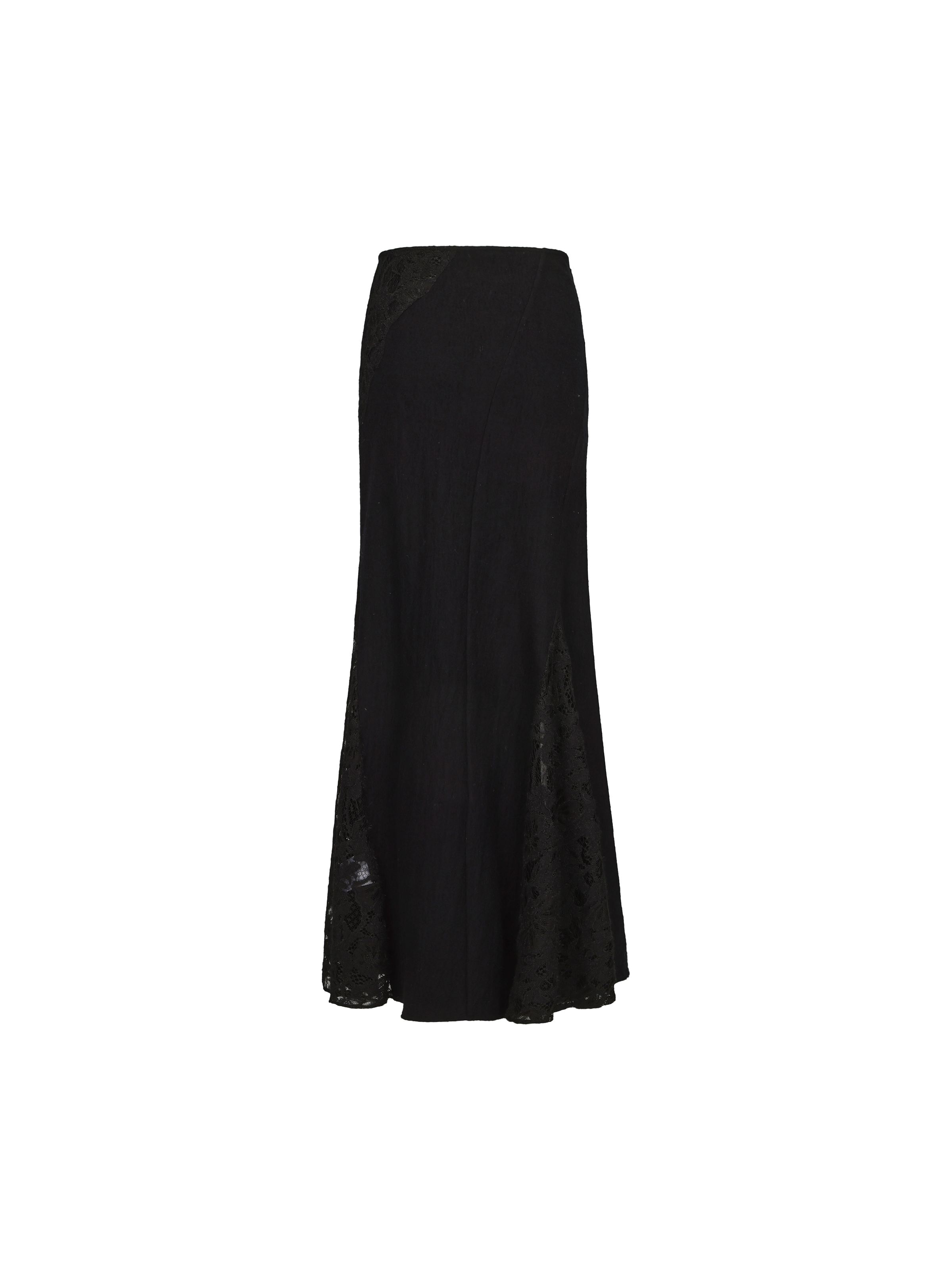 Black Lace Panelled Skirt