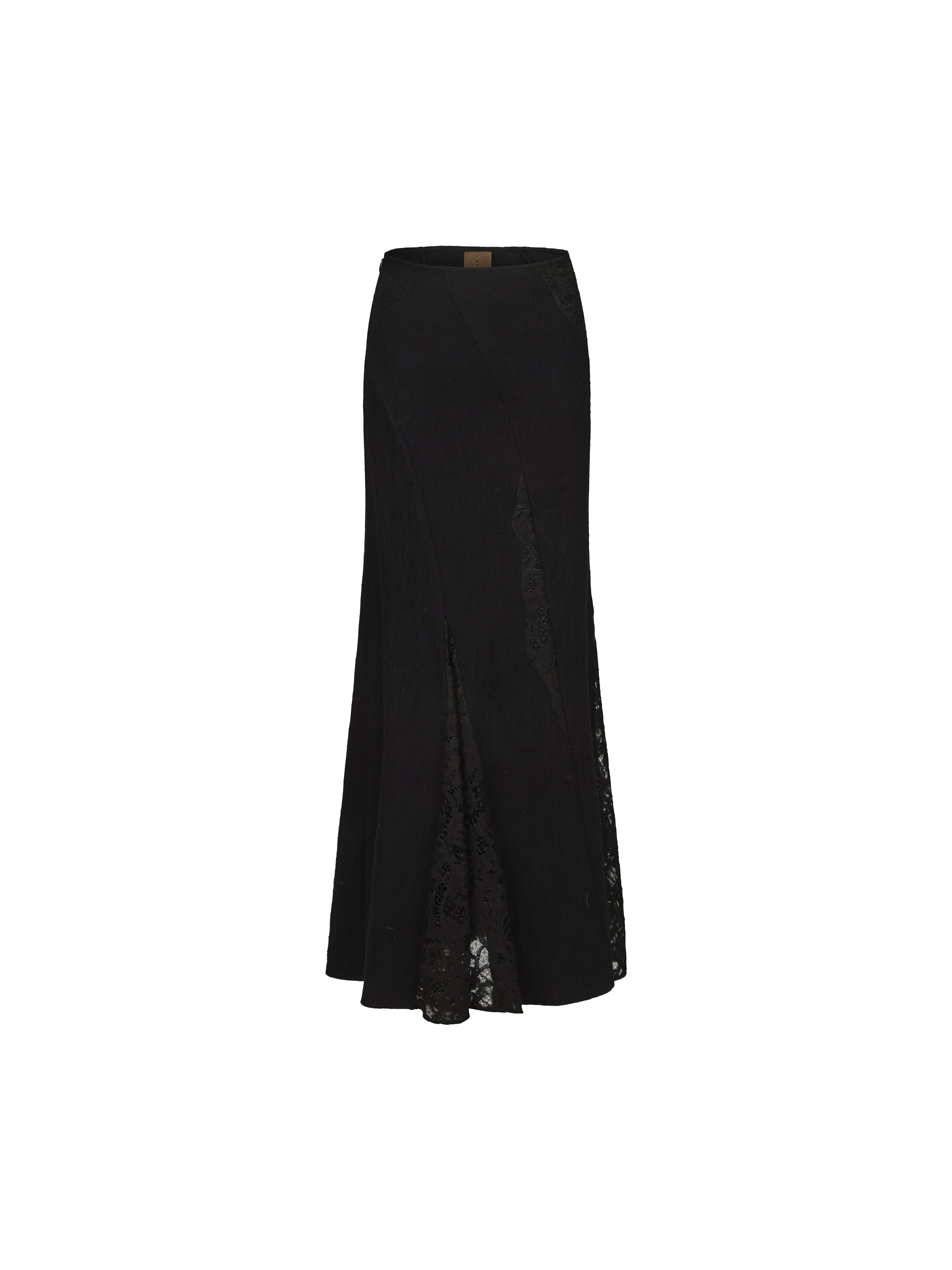 Black Lace Panelled Skirt