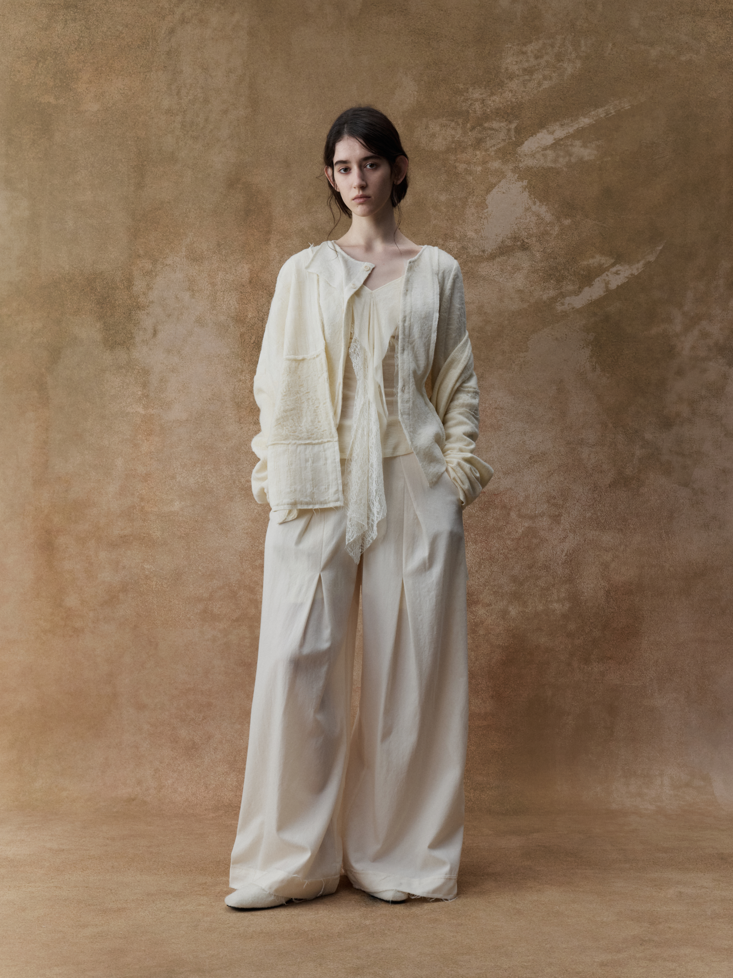 Off-white Patchwork Loose Cardigan