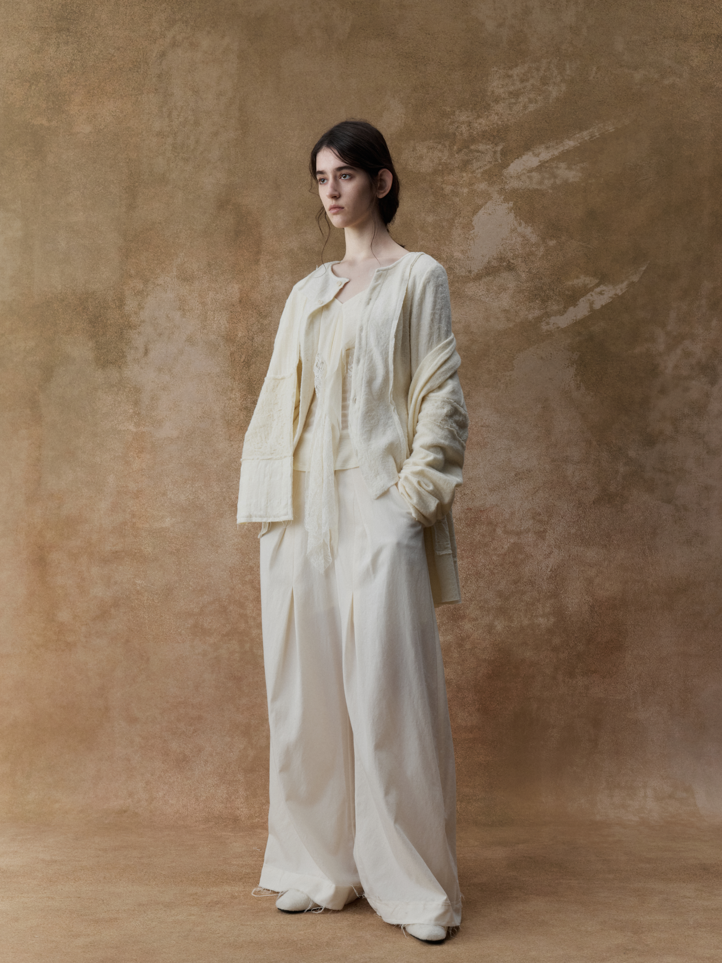 Off-white Patchwork Loose Cardigan