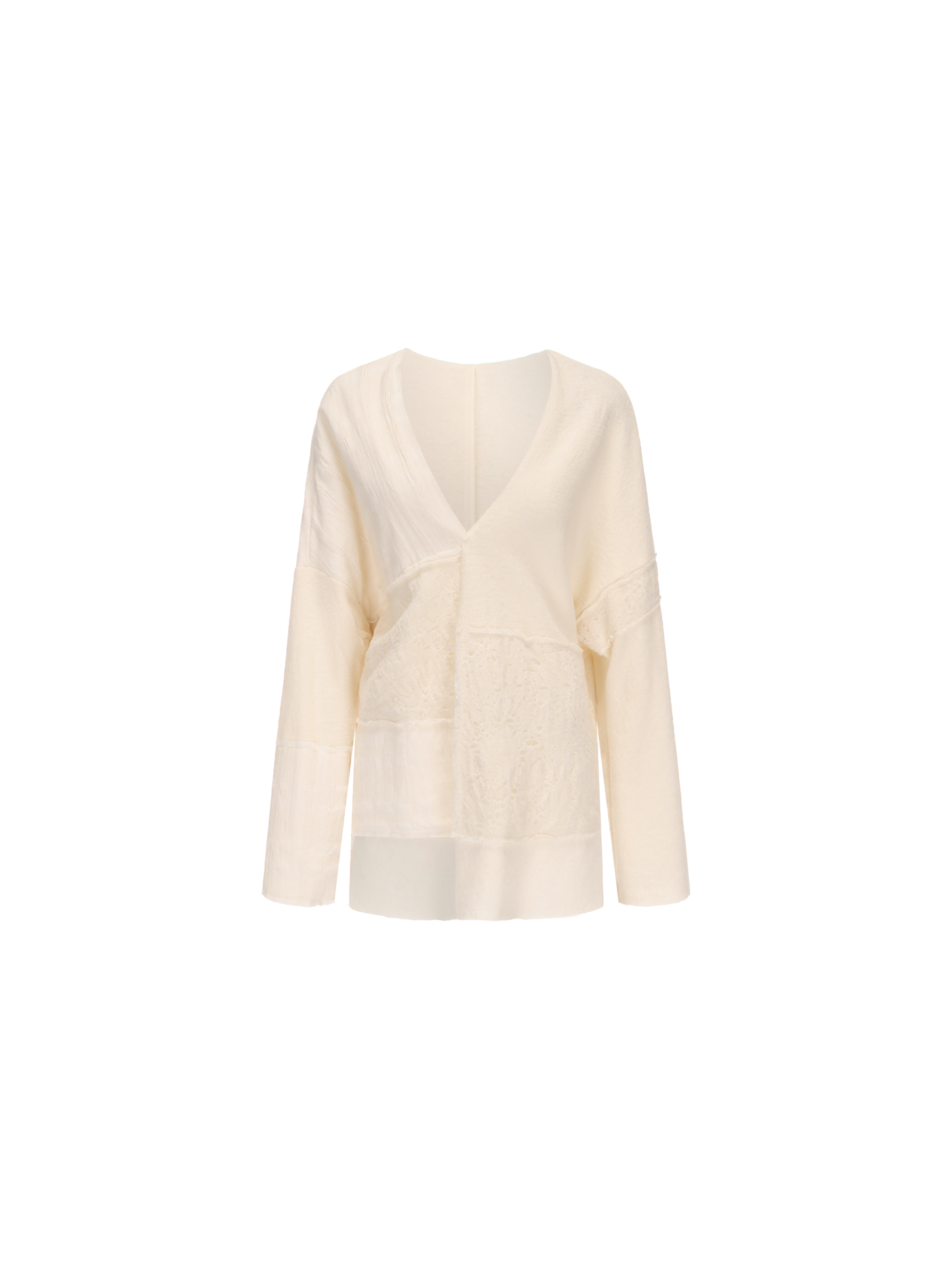 Off-white Patchwork Loose Cardigan