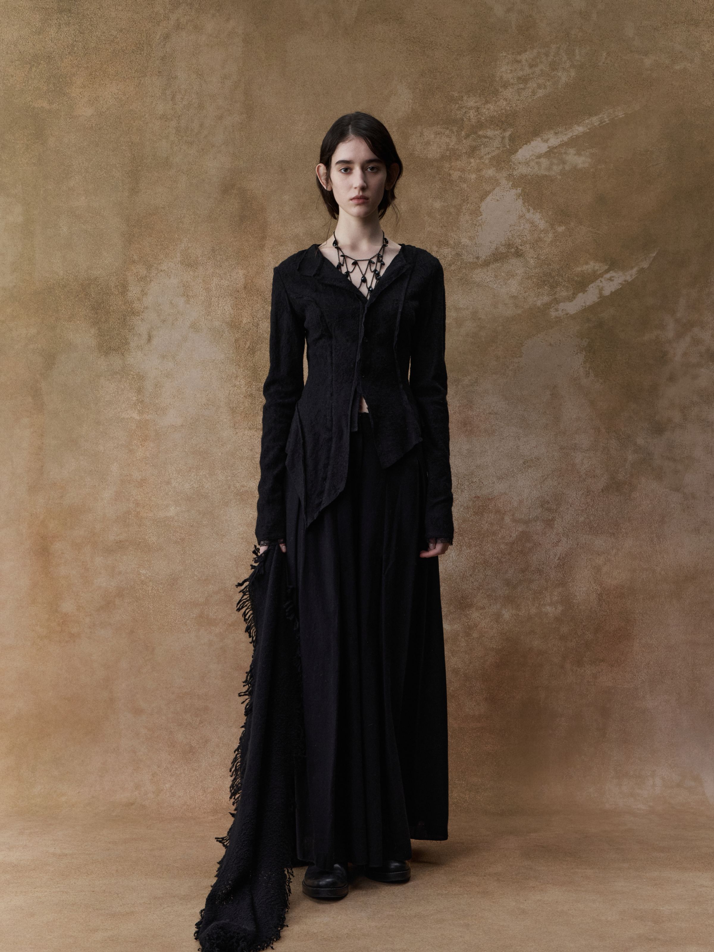 Black Panelled Fake Two-piece Top