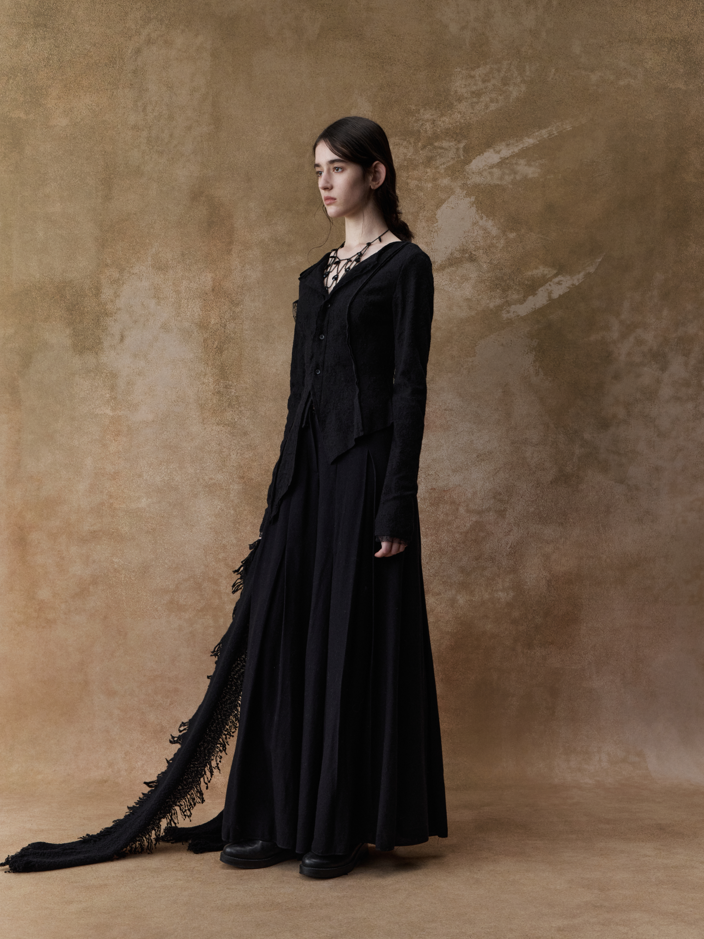 Black Panelled Fake Two-piece Top