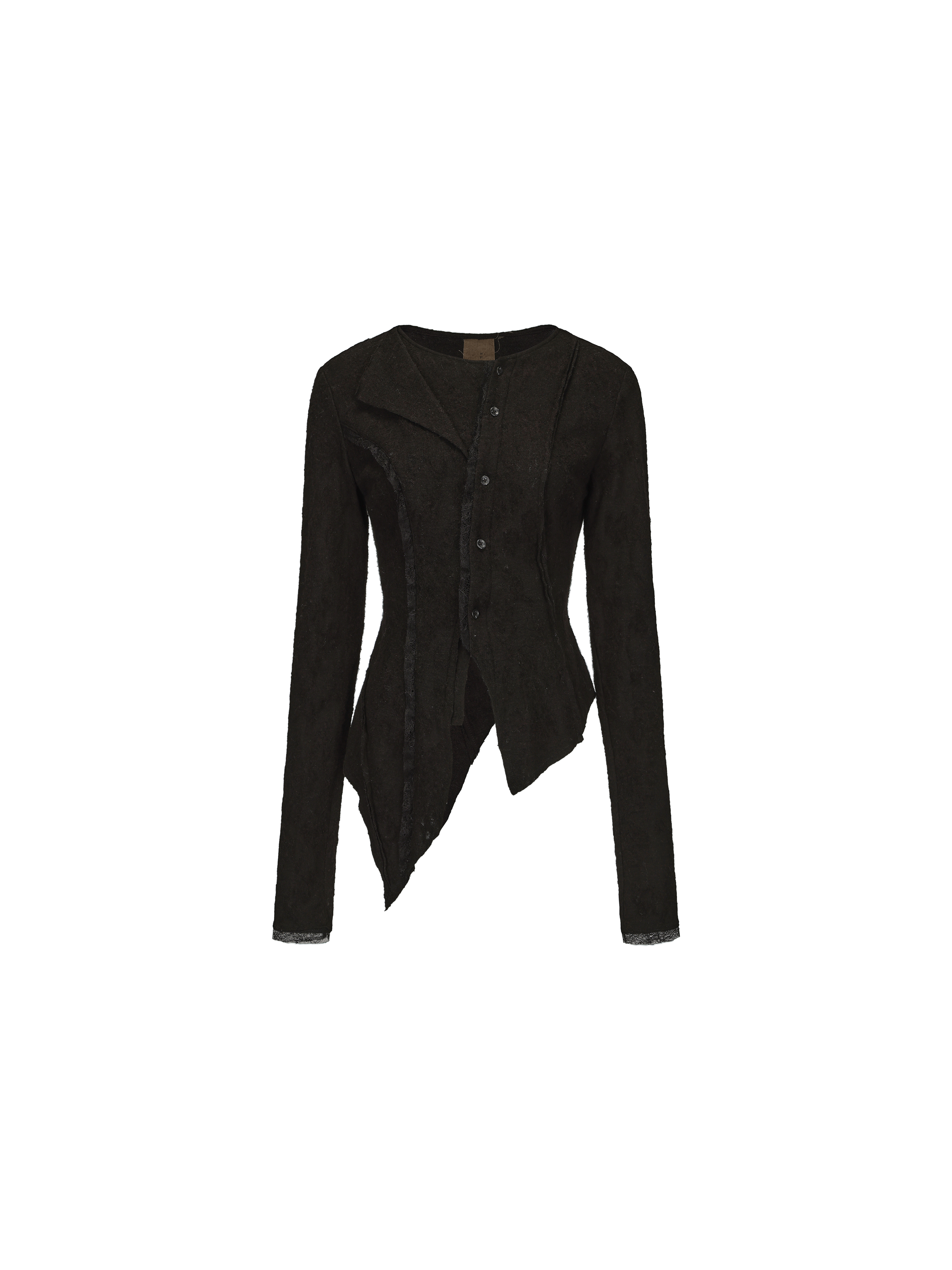 Black Panelled Fake Two-piece Top