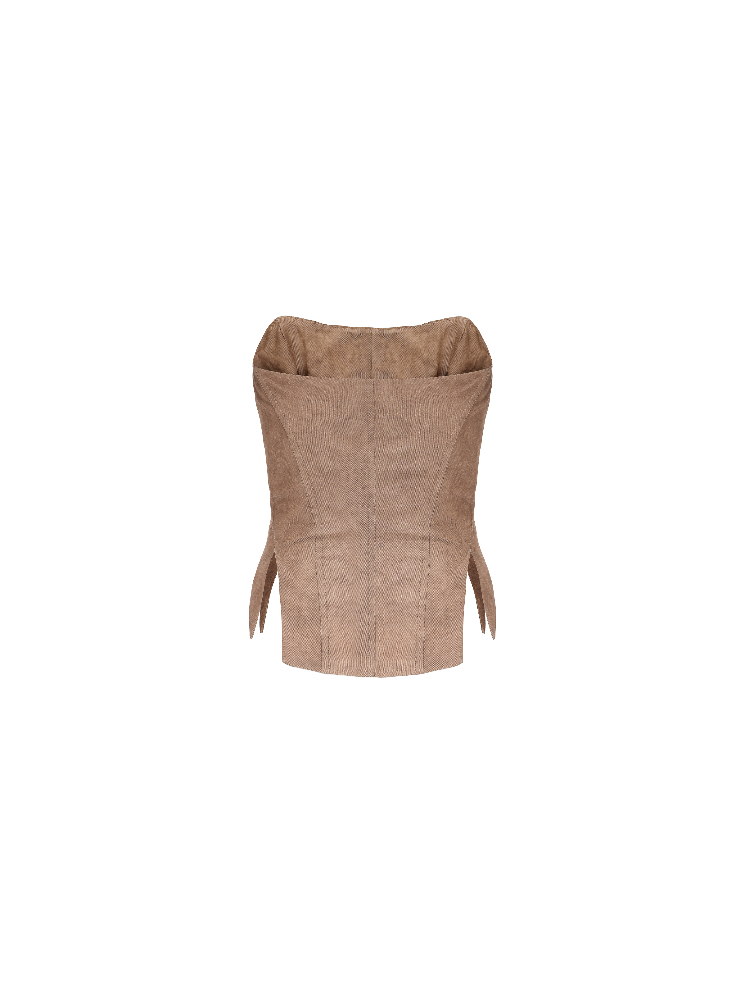 Dirty Orange Pleated Slit Boned Tube Top