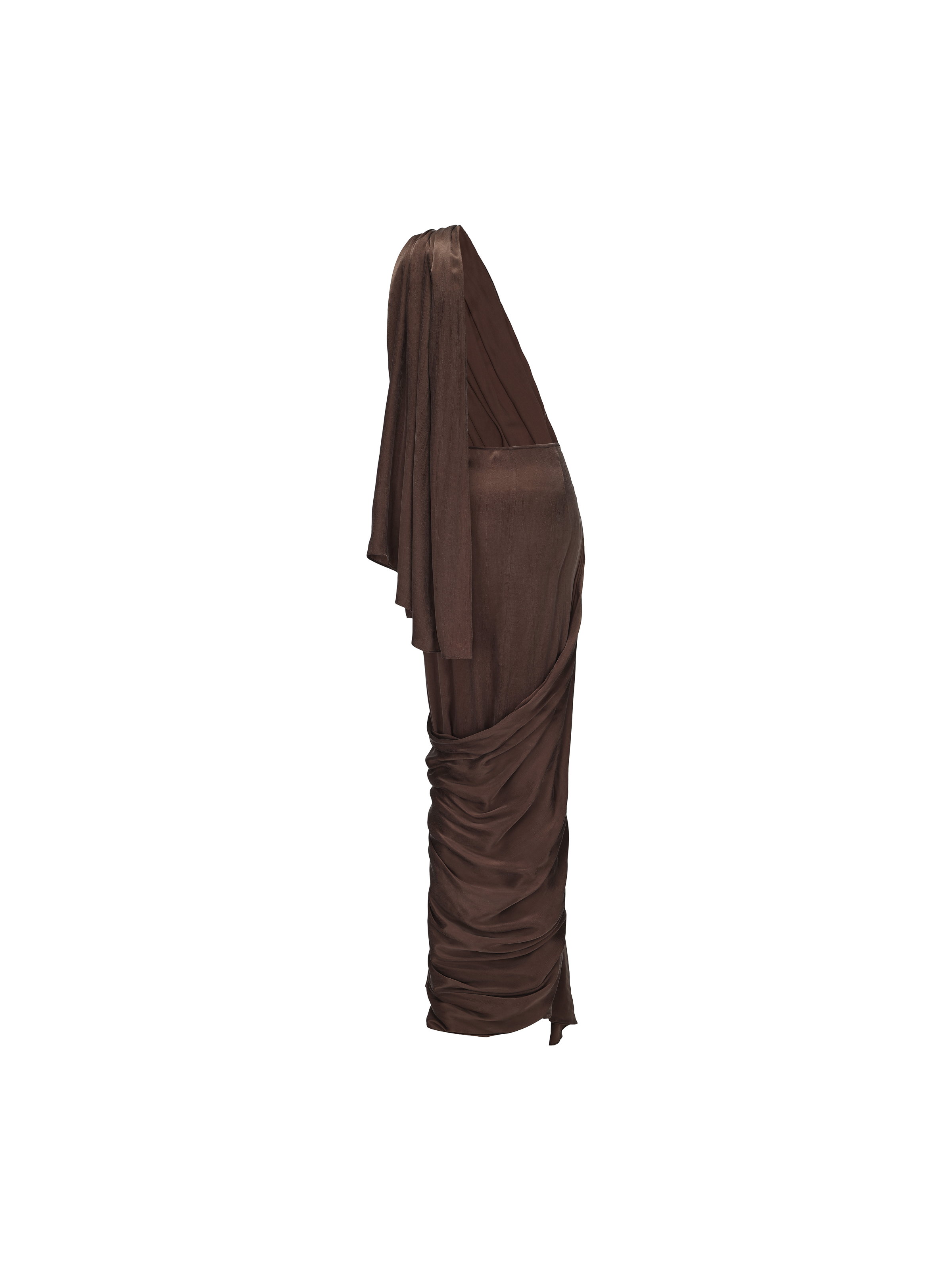 Dark Brown Wrap Long Robe