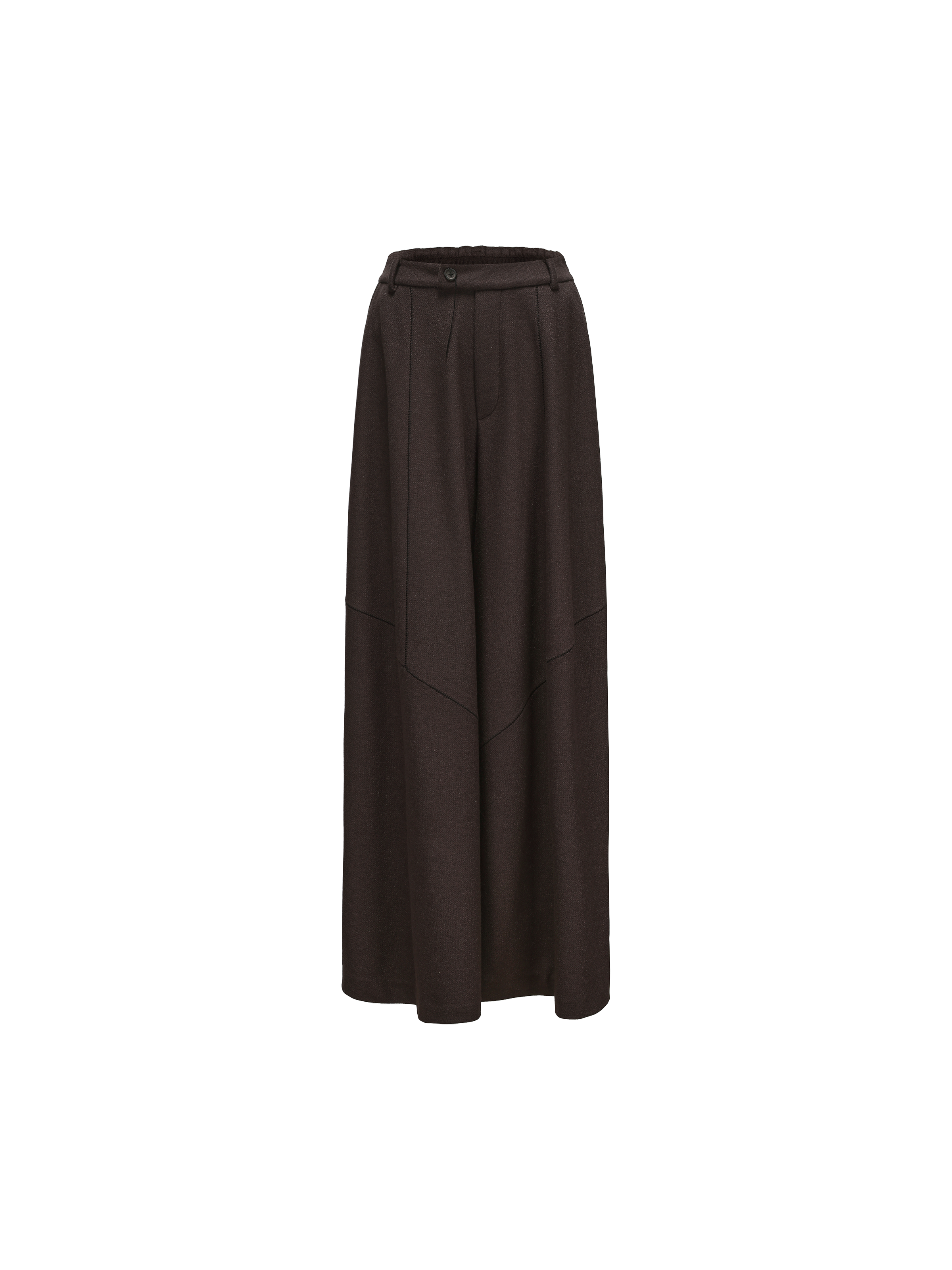 Greyish Purple Panelled Stacked Wide-leg Pants