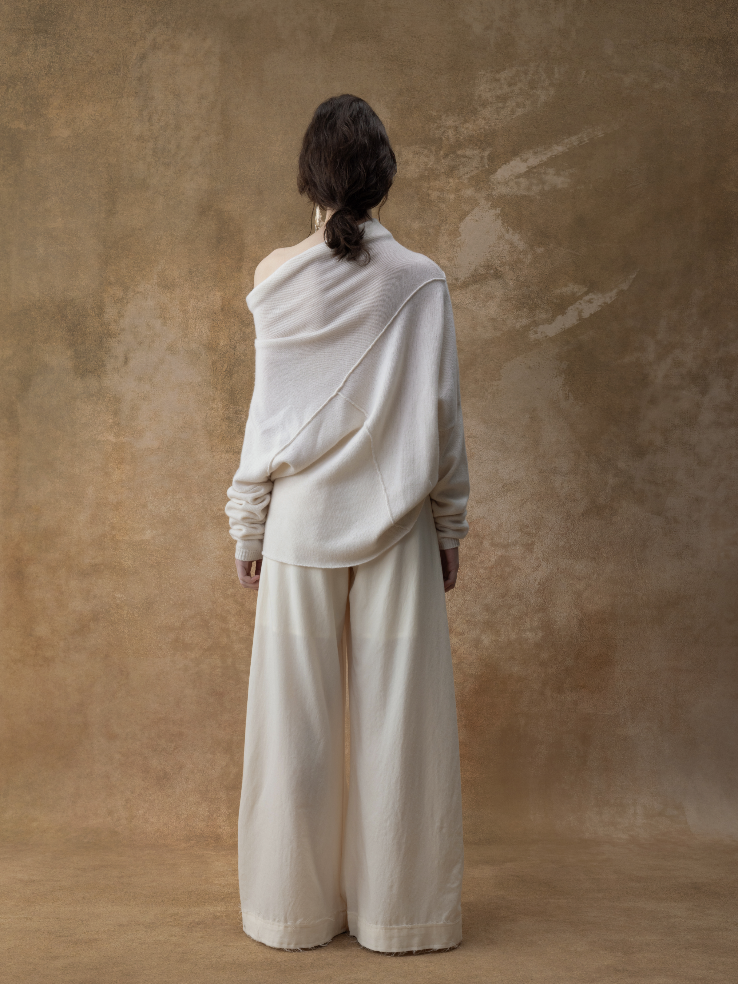 Off-white Slanted Collar Knit Sweater