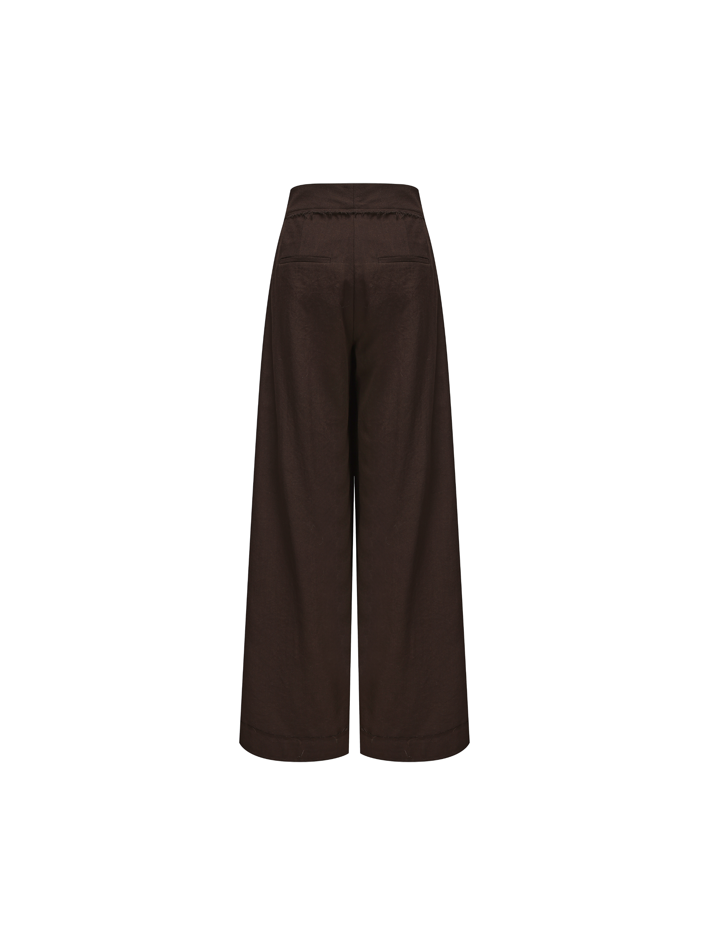 Tan Diagonally Pleated Trousers