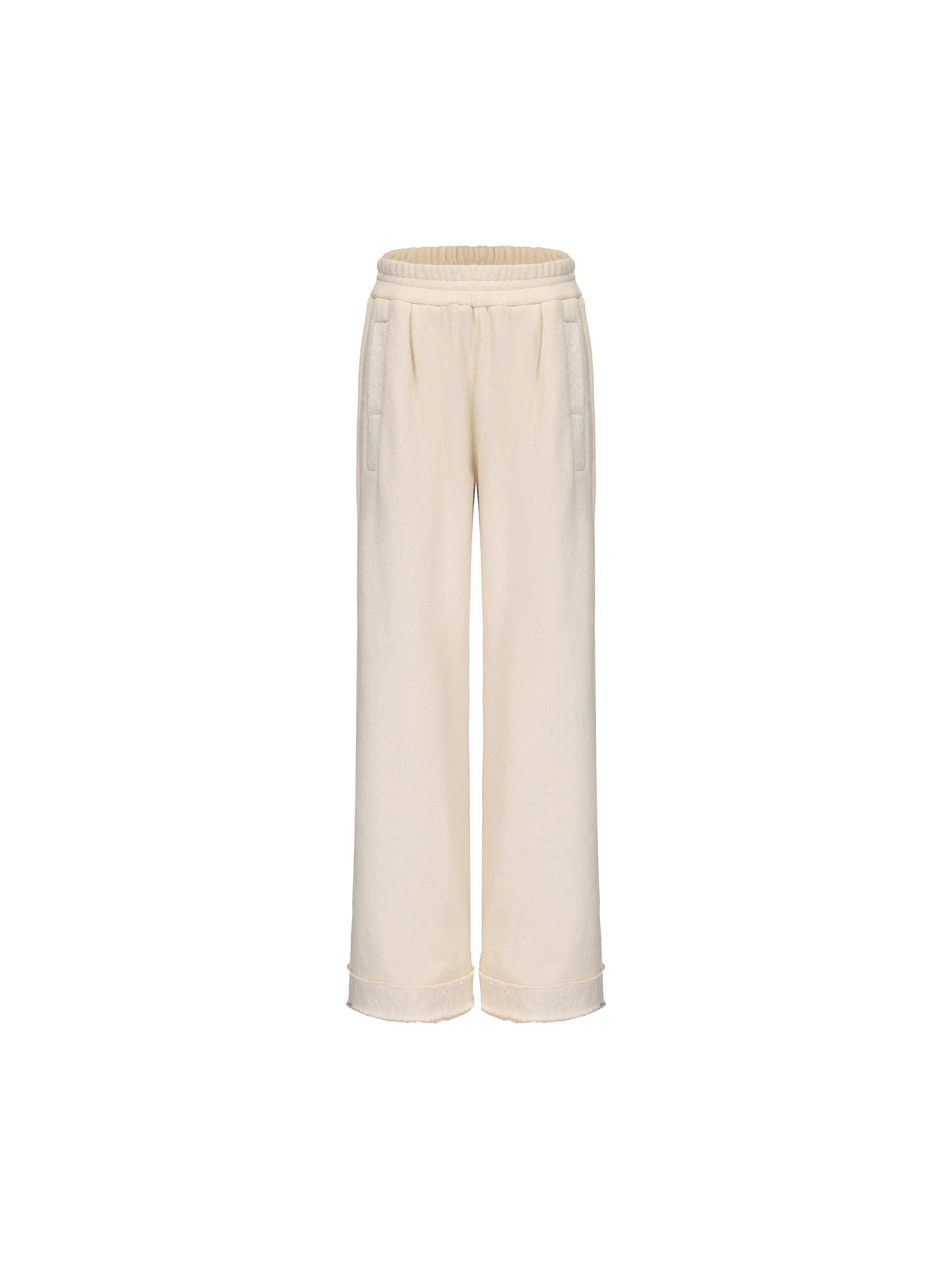 Off-white Loose Straight Pants