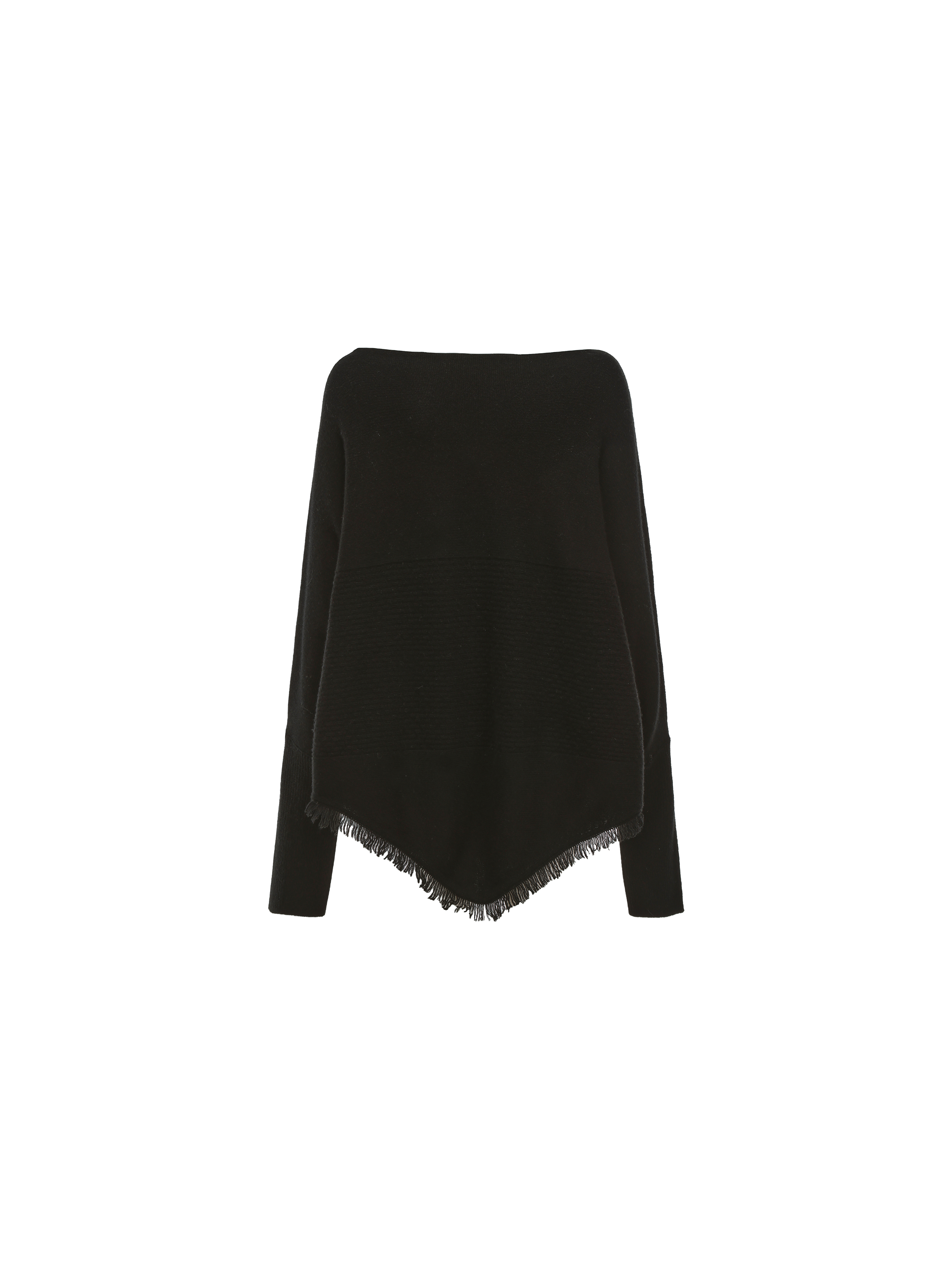 Black Textured Panelled Sweater