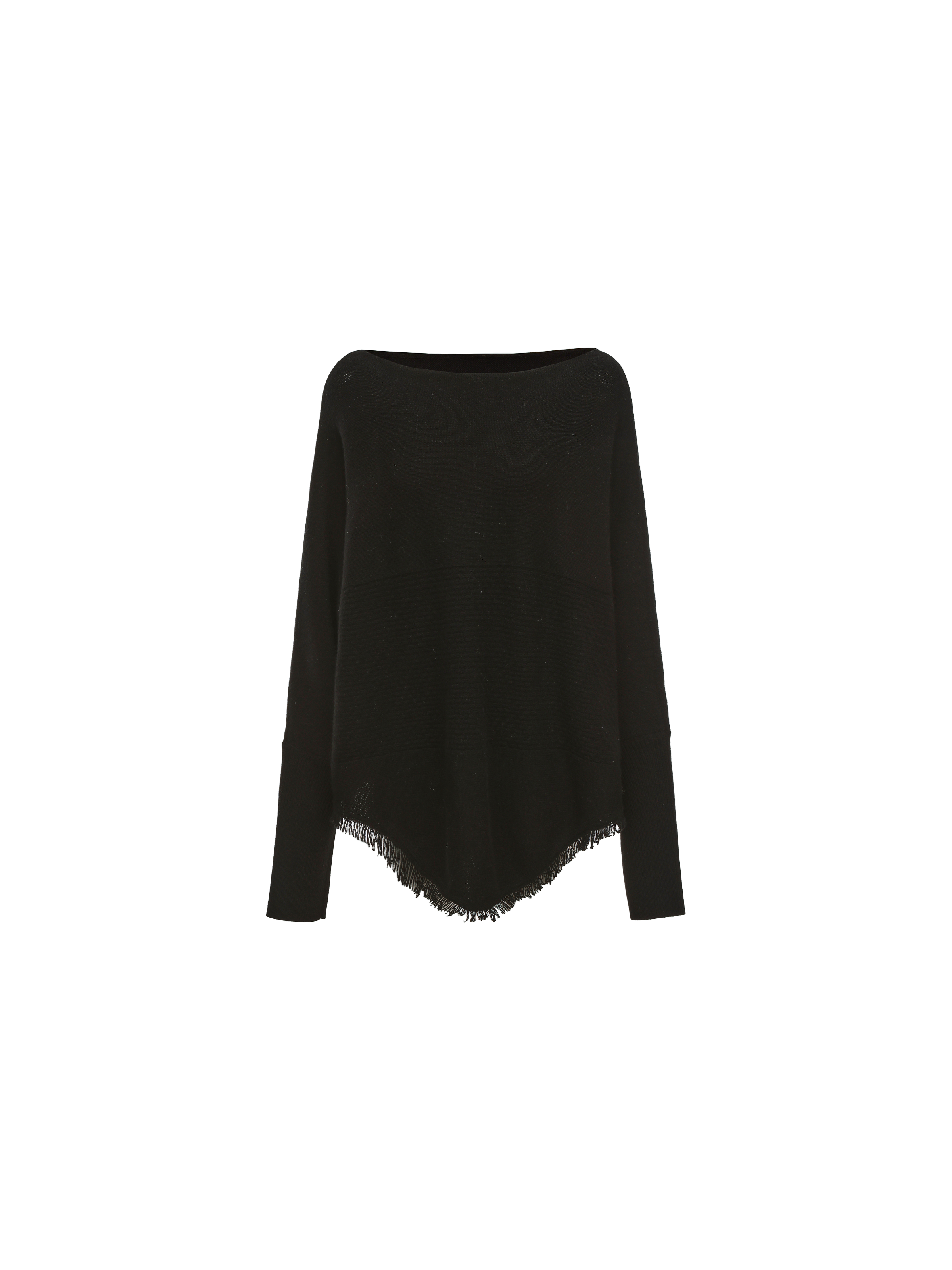 Black Textured Panelled Sweater