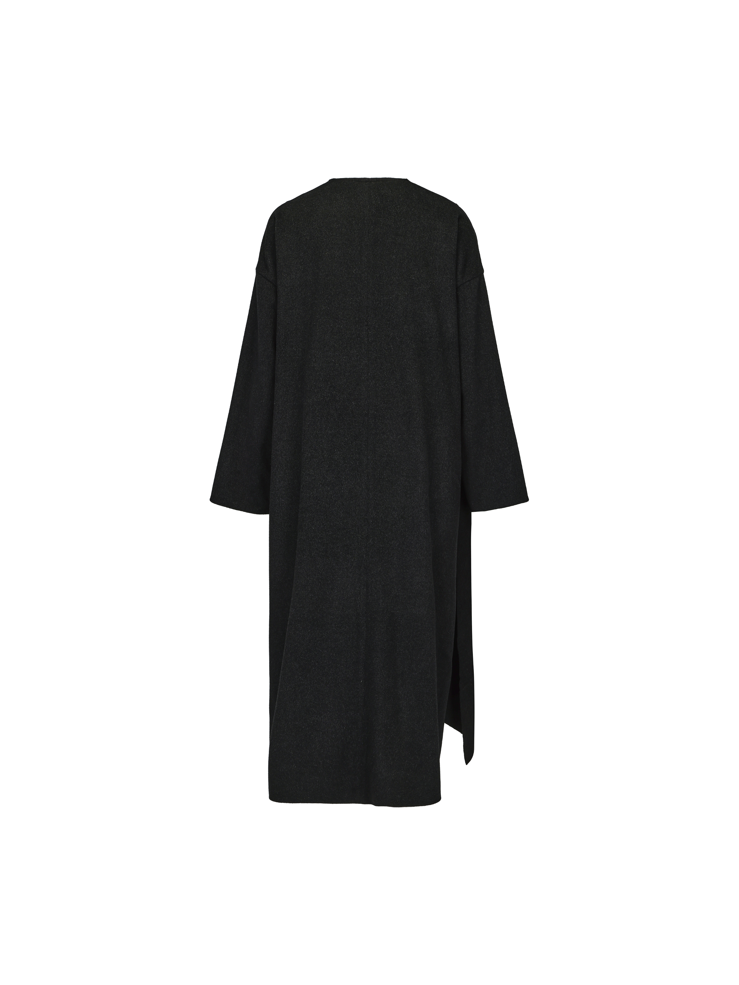 Dark Grey Patterned Midi Coat