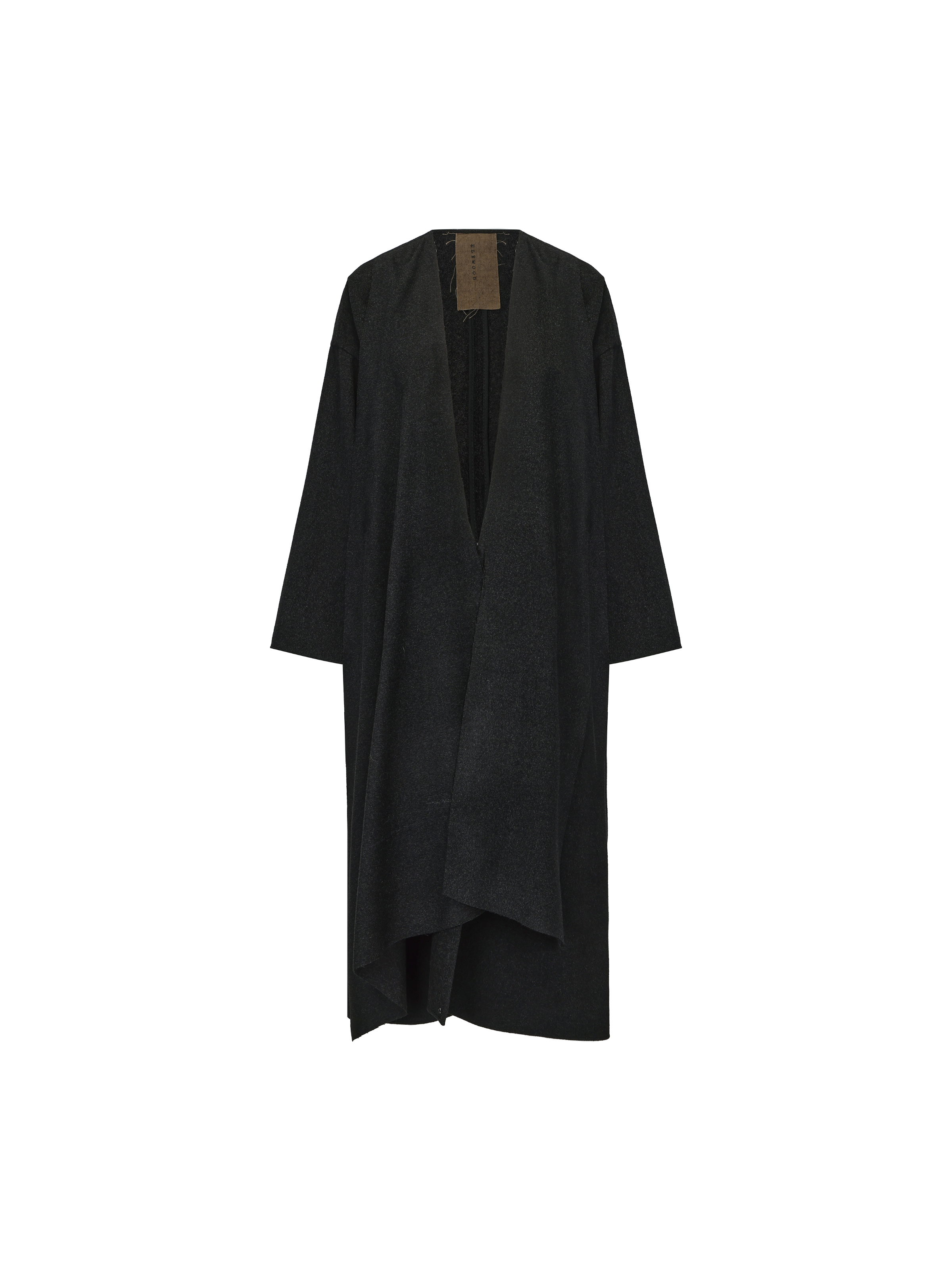 Dark Grey Patterned Midi Coat