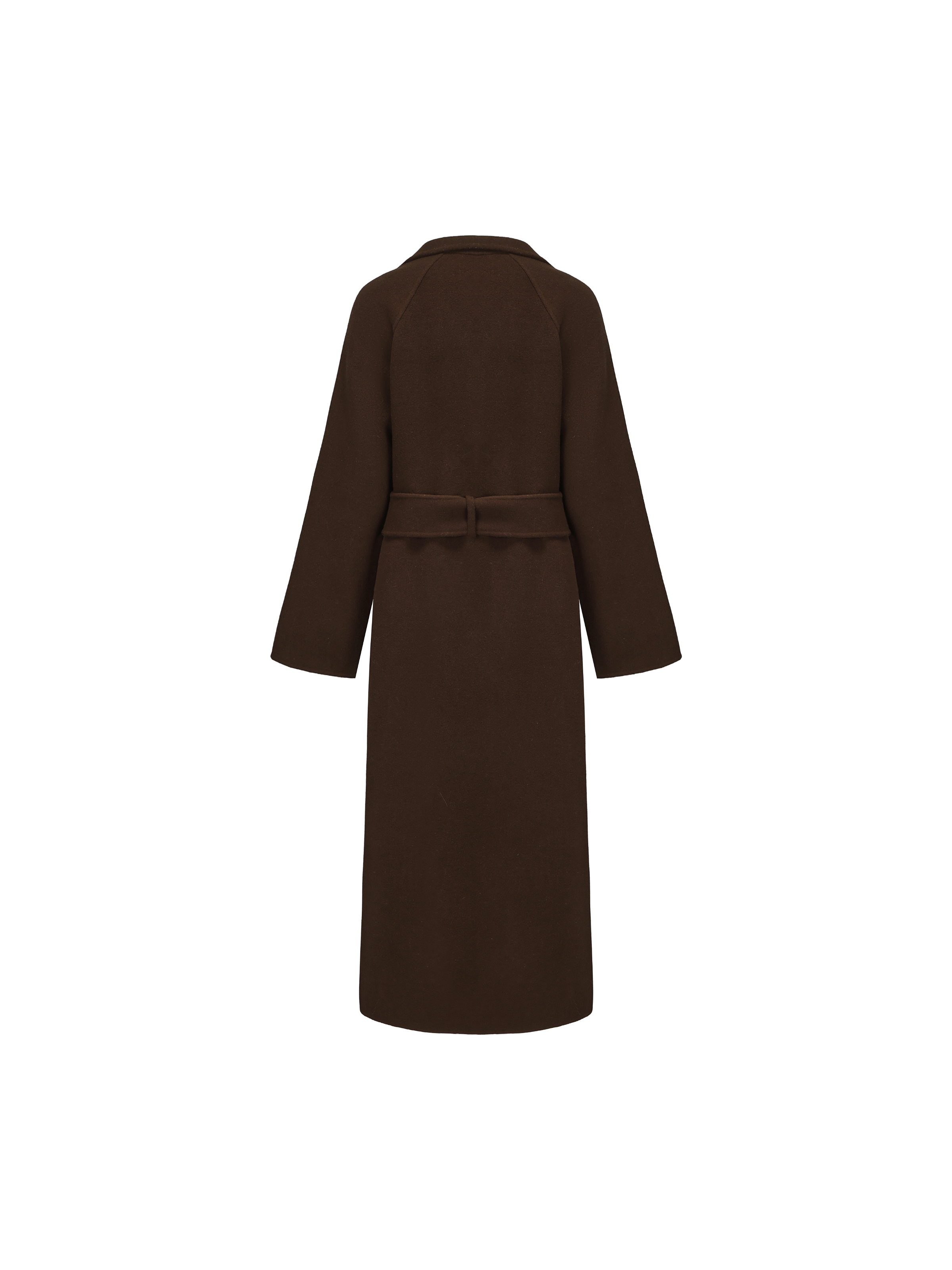 Coffee Contrasting Belted Coat