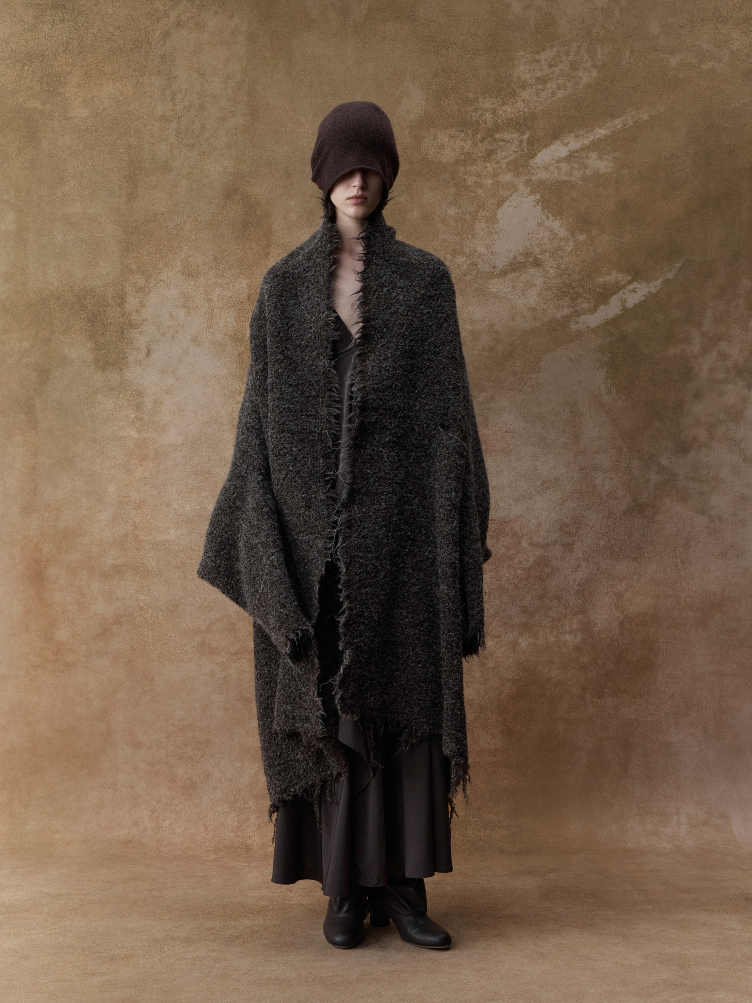 Alpaca Wool Structured Long Cardigan