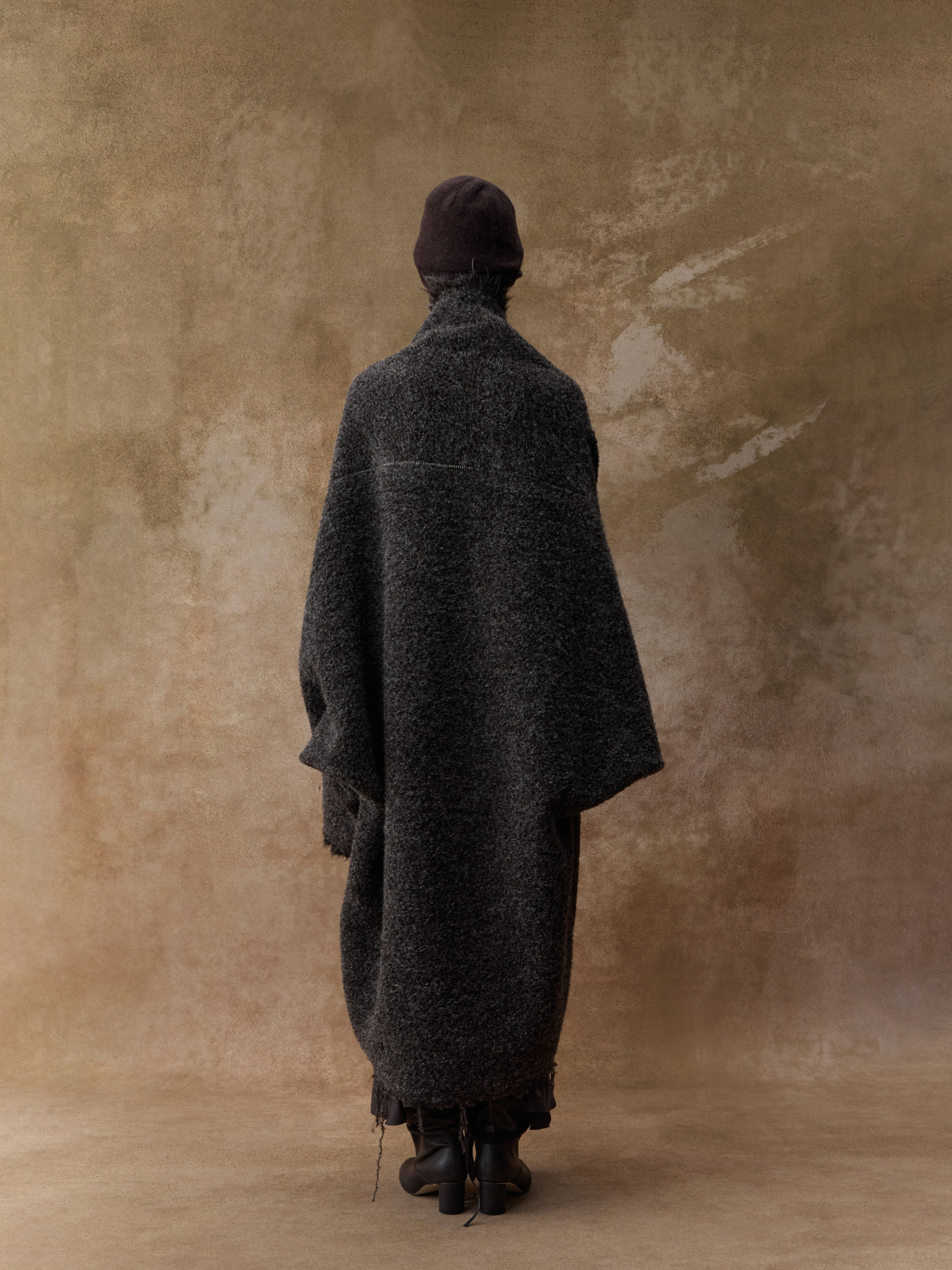 Alpaca Wool Structured Long Cardigan