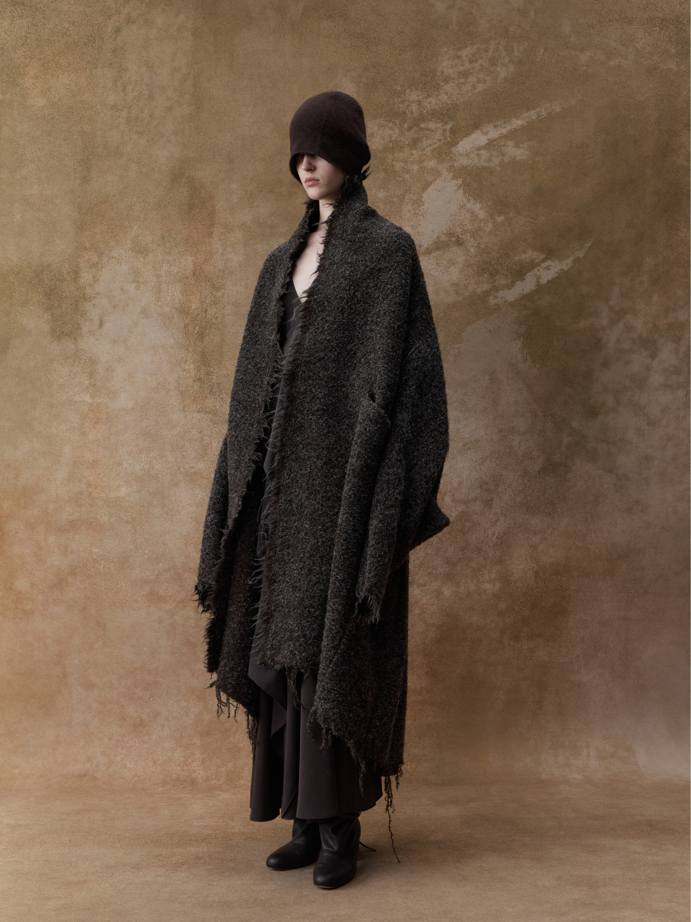 Alpaca Wool Structured Long Cardigan