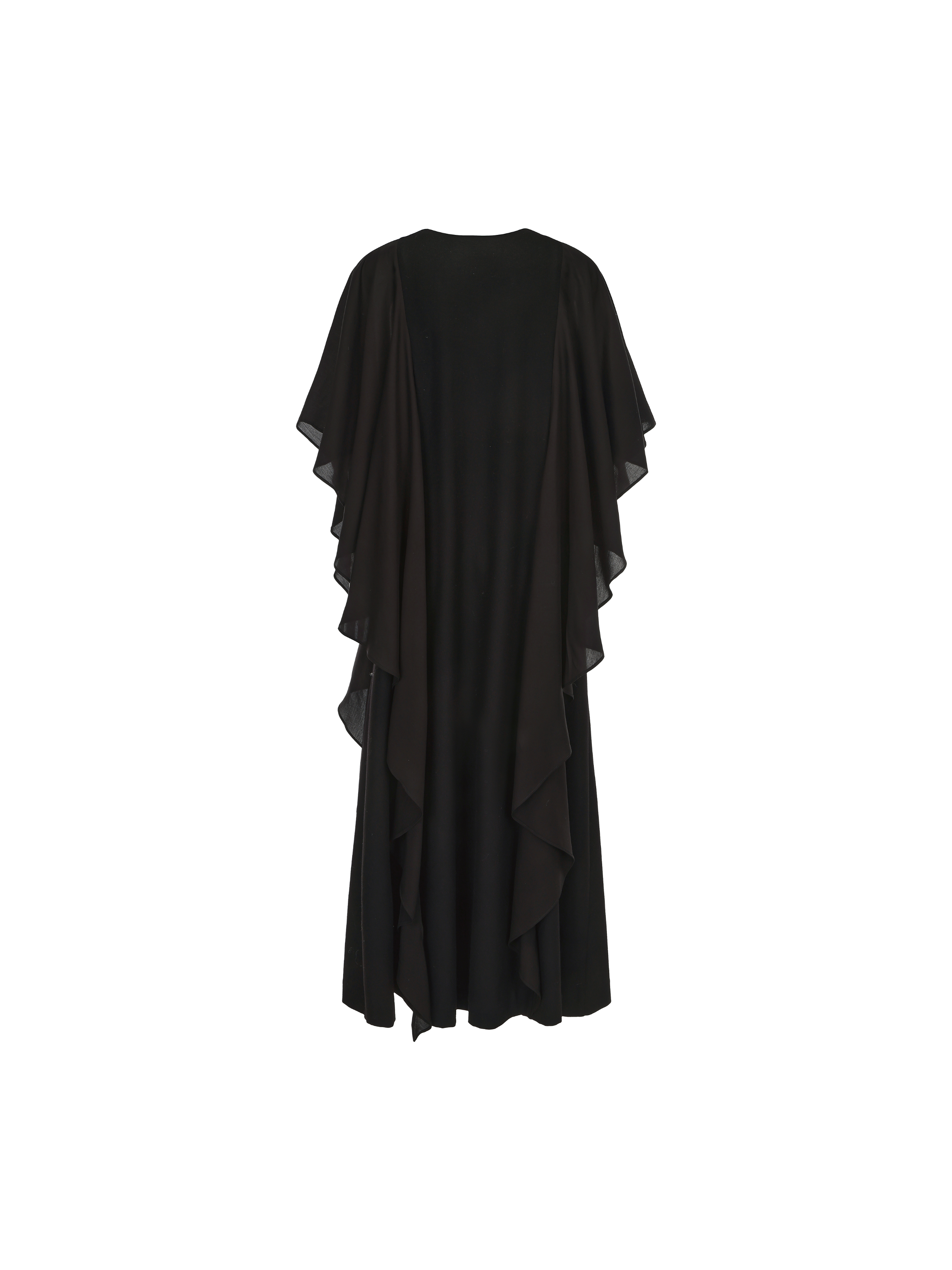 Black Flowing Panelled Long Coat