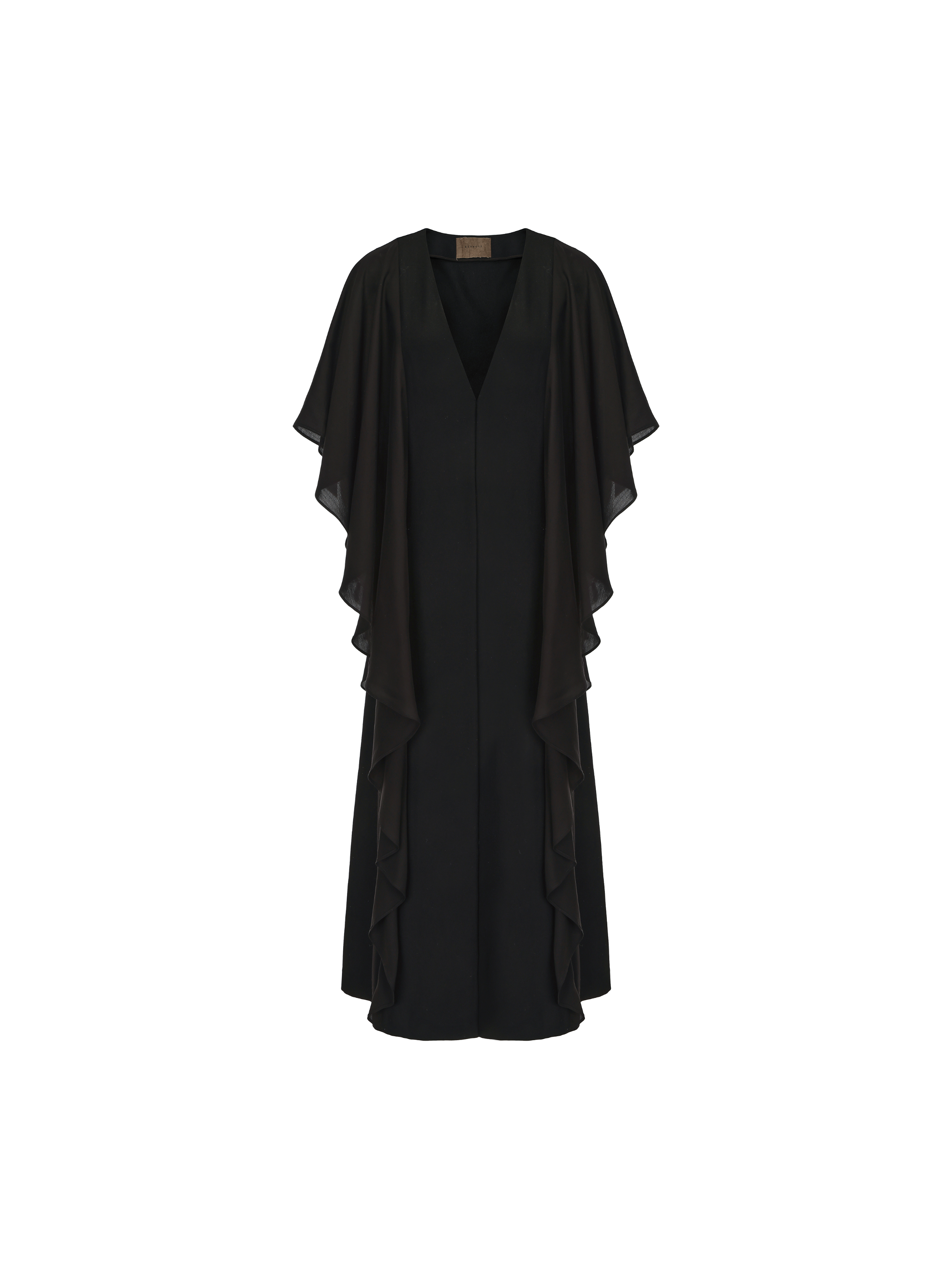 Black Flowing Panelled Long Coat