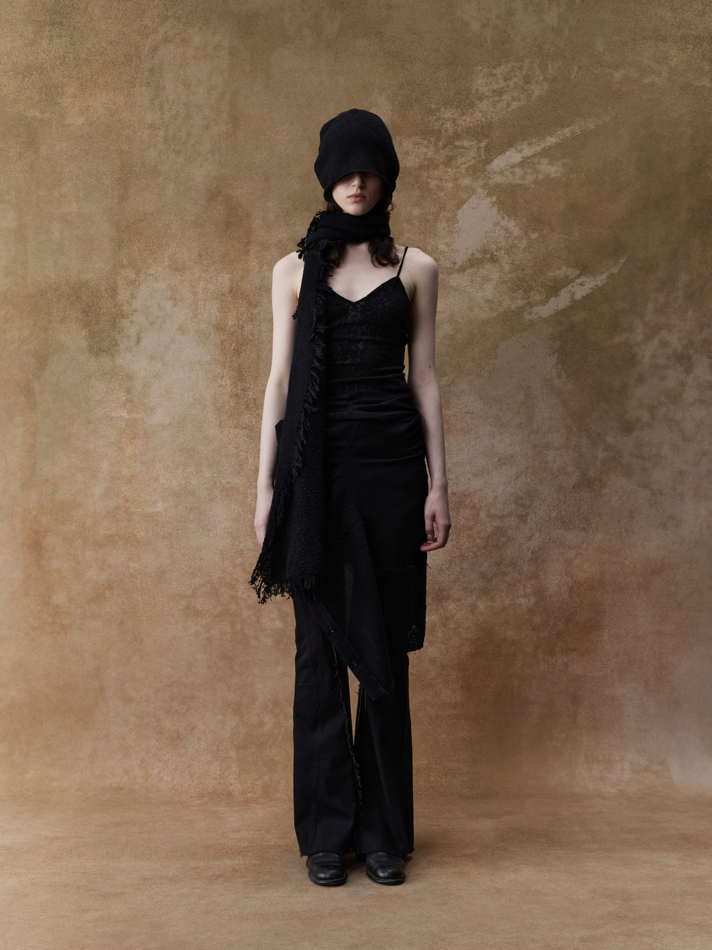 Black Wool Lace Camisole