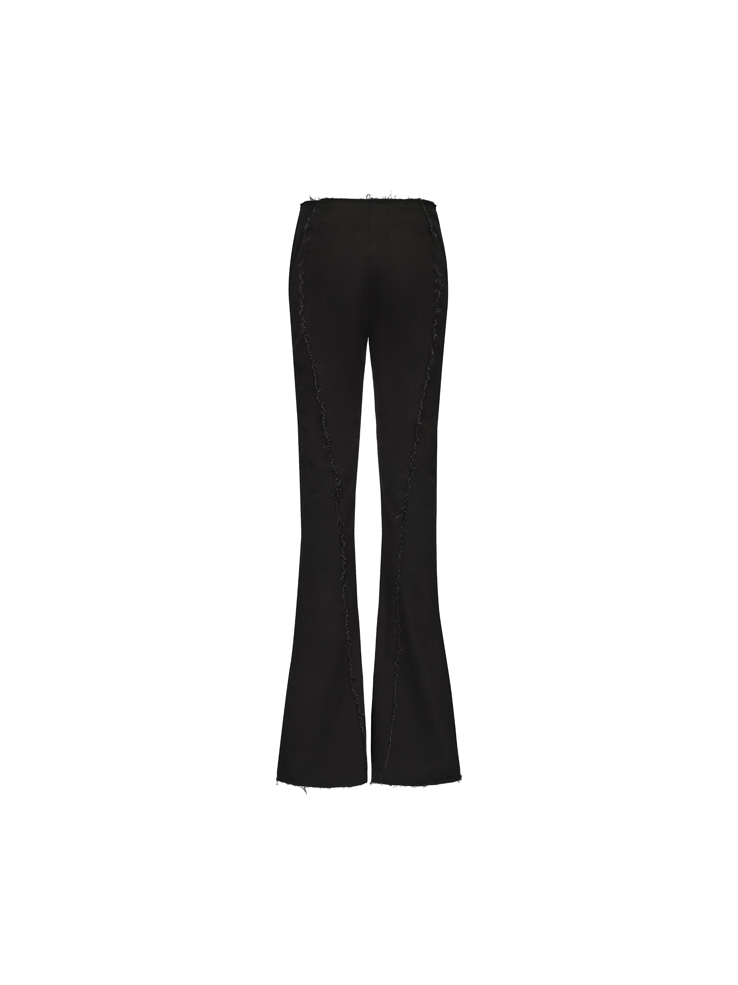 Black Stretch Fitted Panelled Long Pants