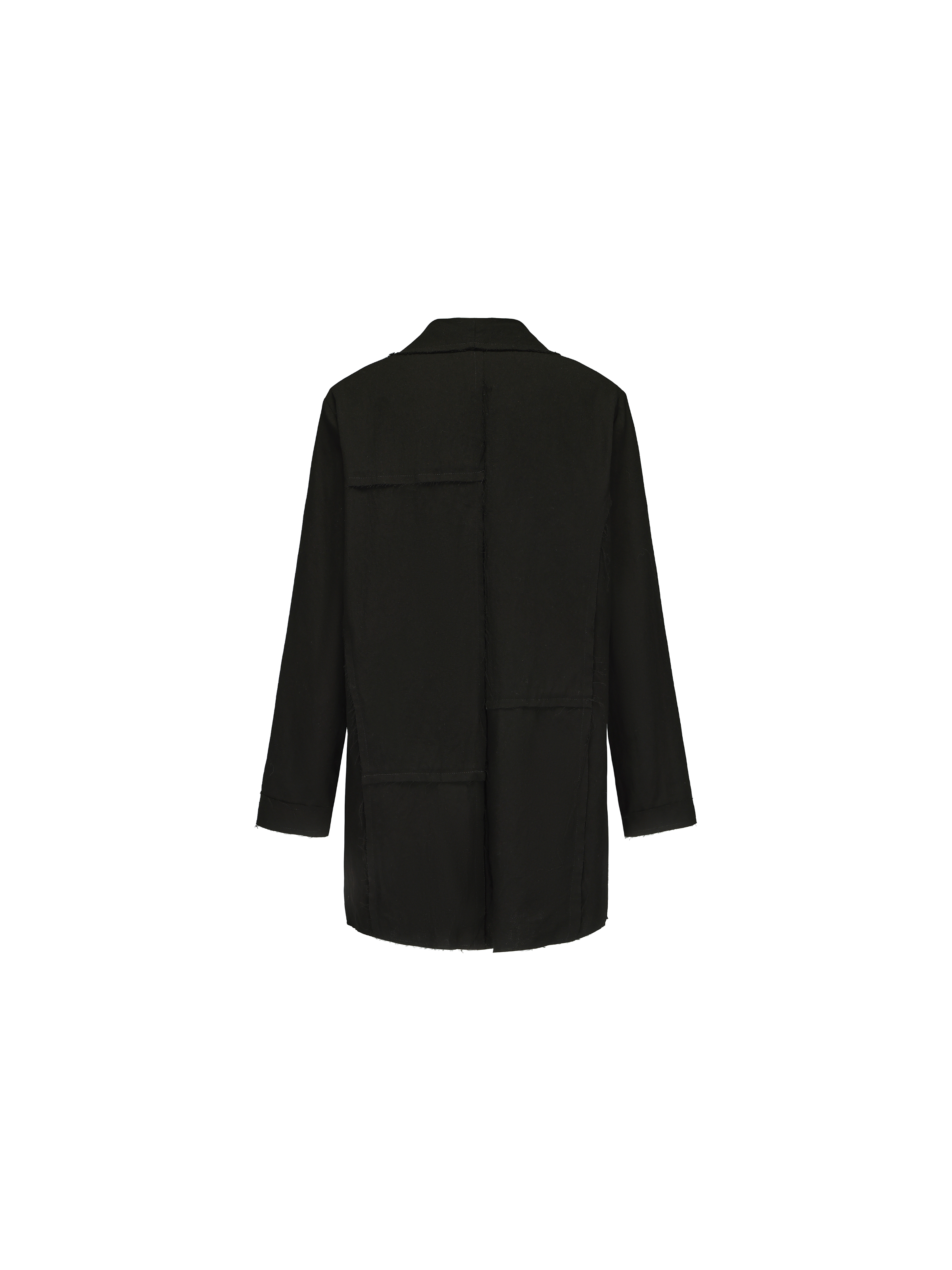 Black Panelled Frayed Edge Suit Cardigan