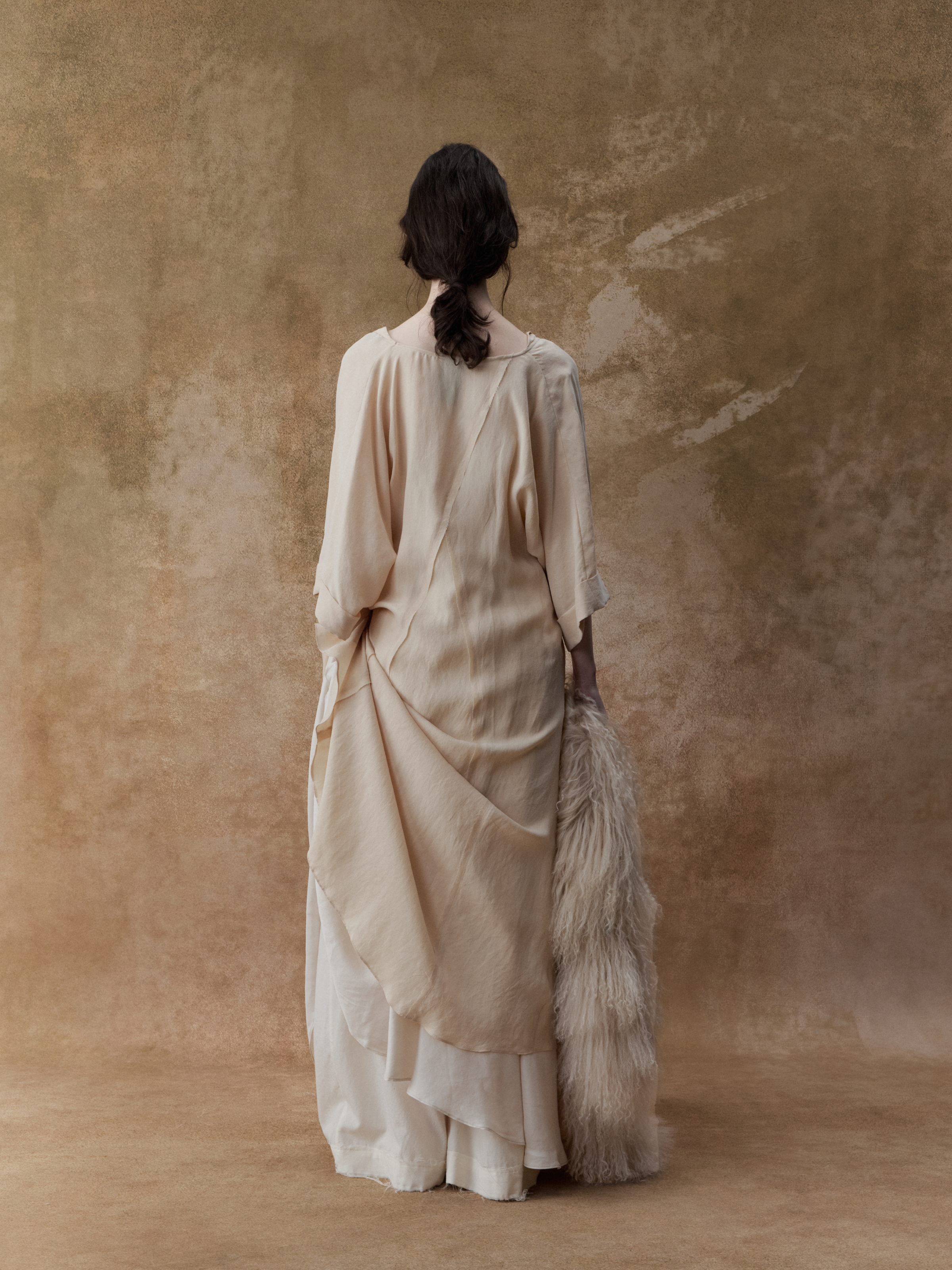 Nude Beige Dotted Long Shirt