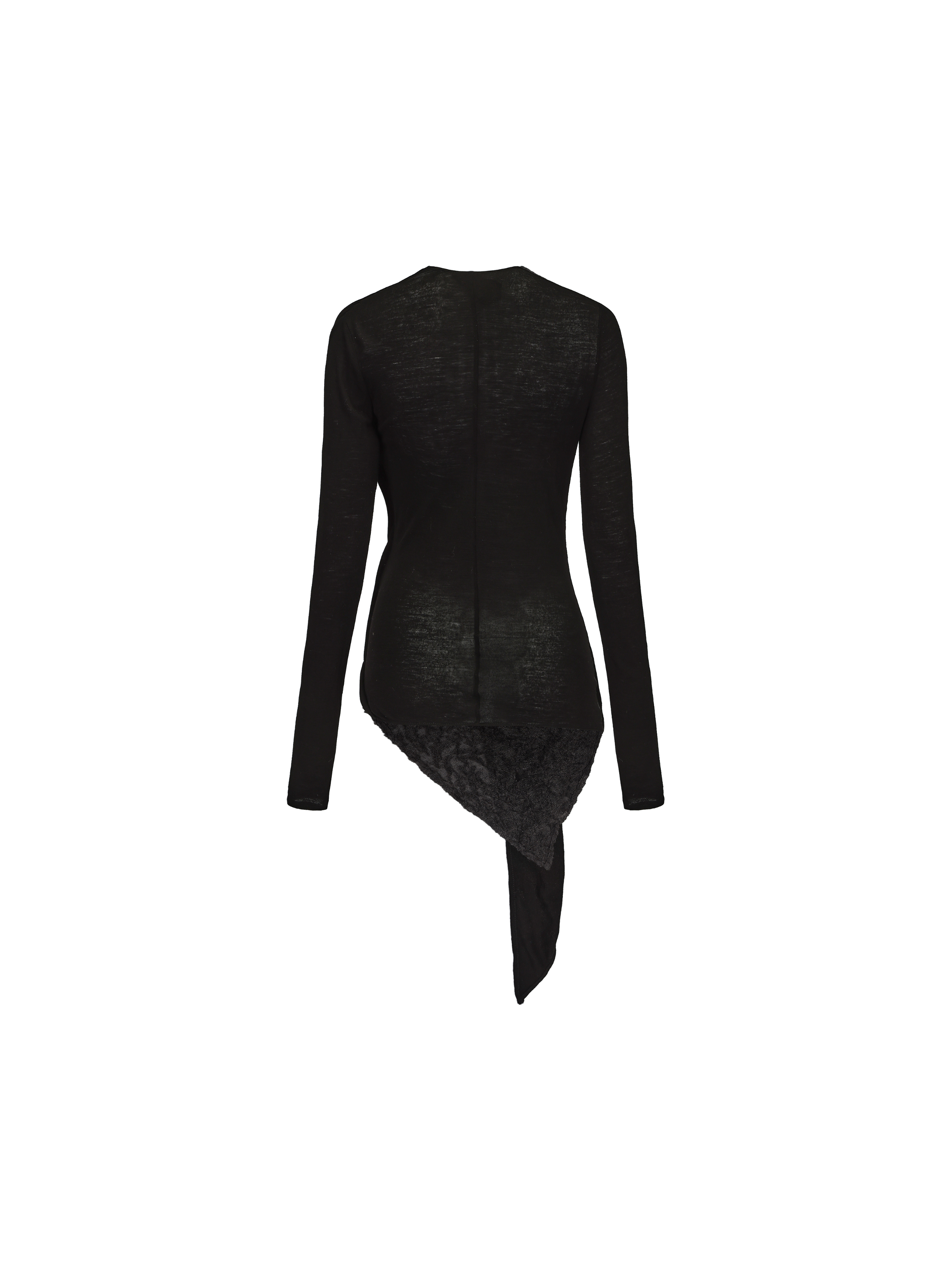 Black and Gray Knitted Tie Bottoming Shirt