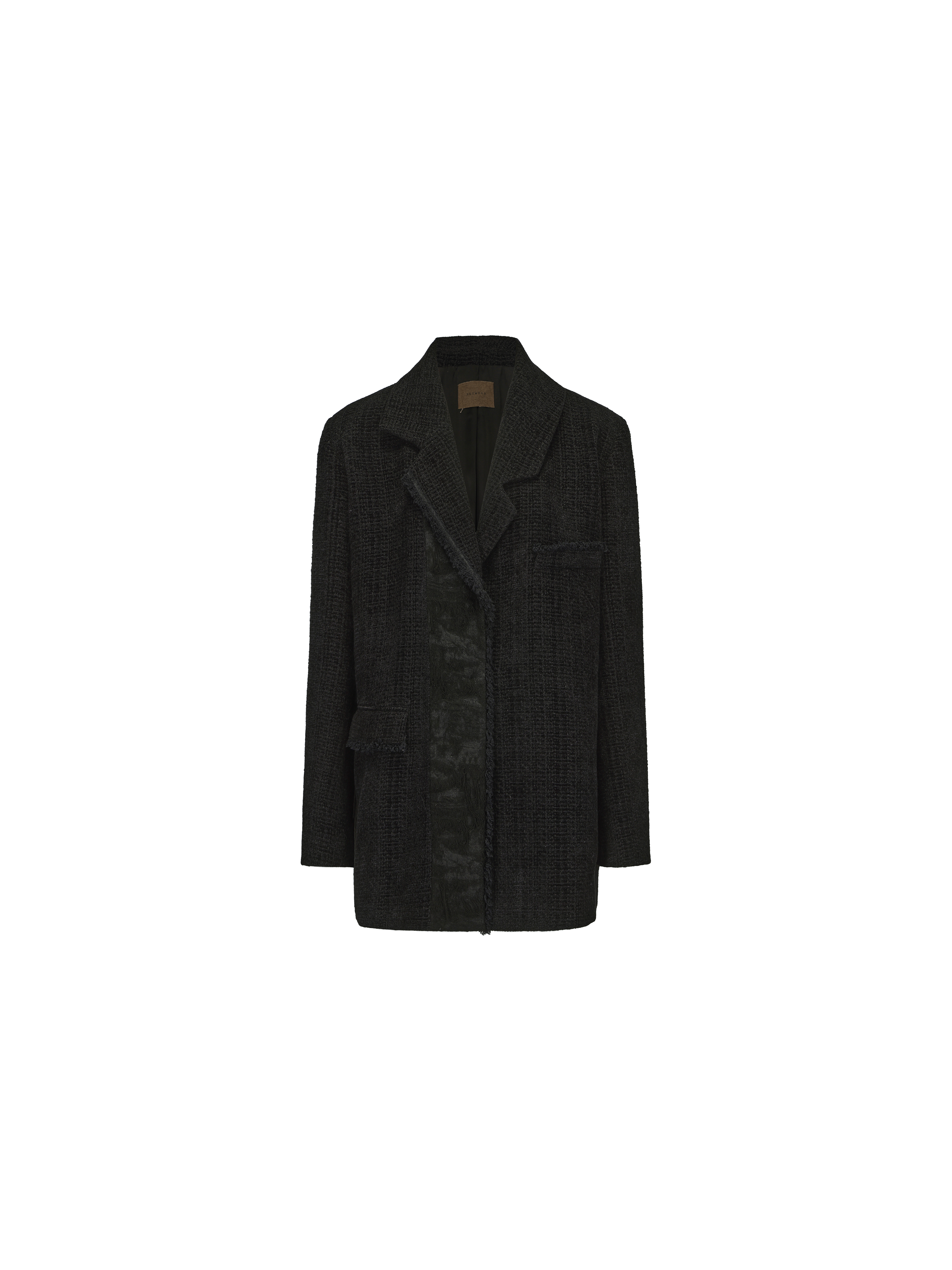 Black Knit Frayed Edge Suit