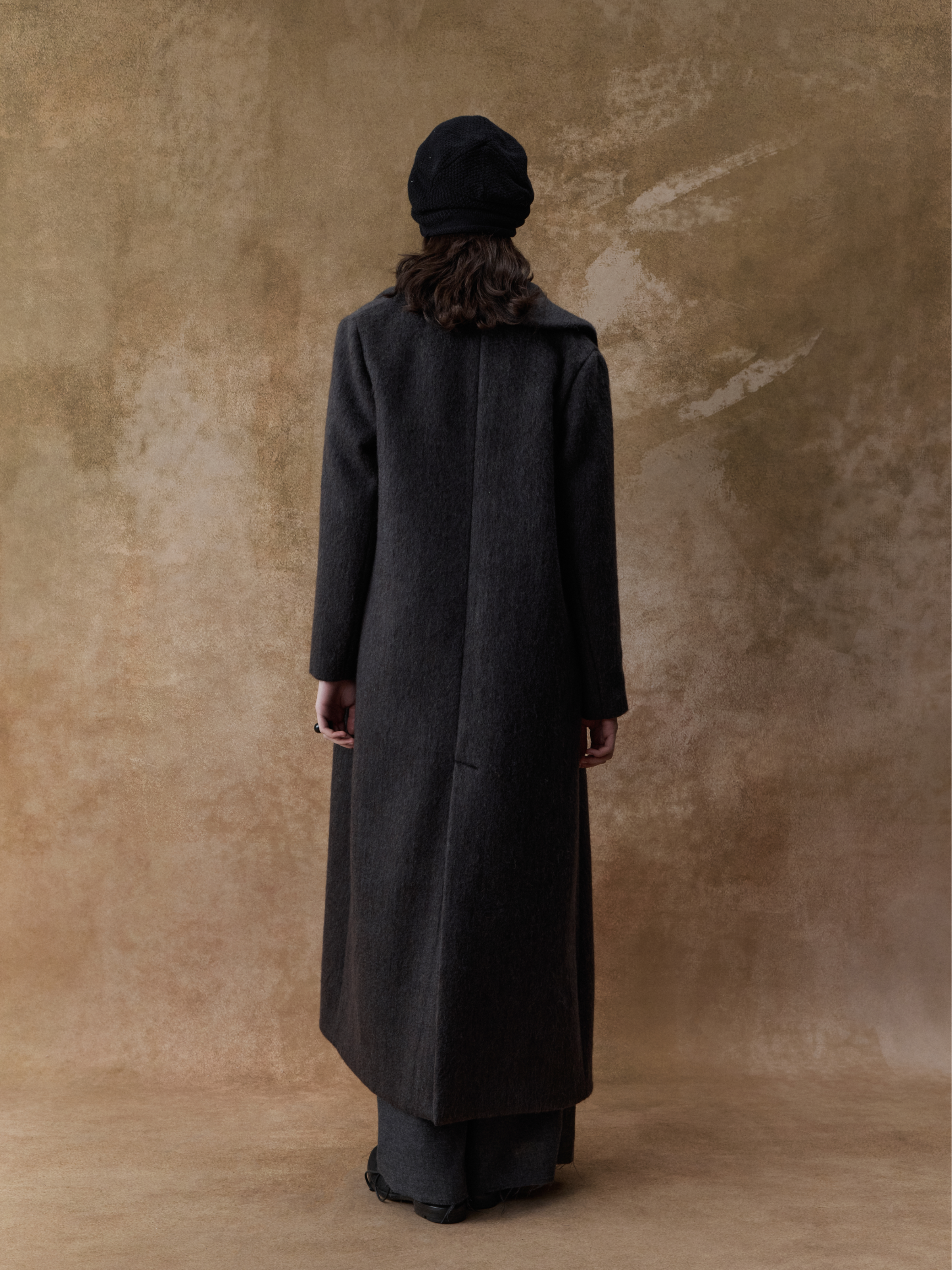 Bluish Purple Asymmetric Collar Coat