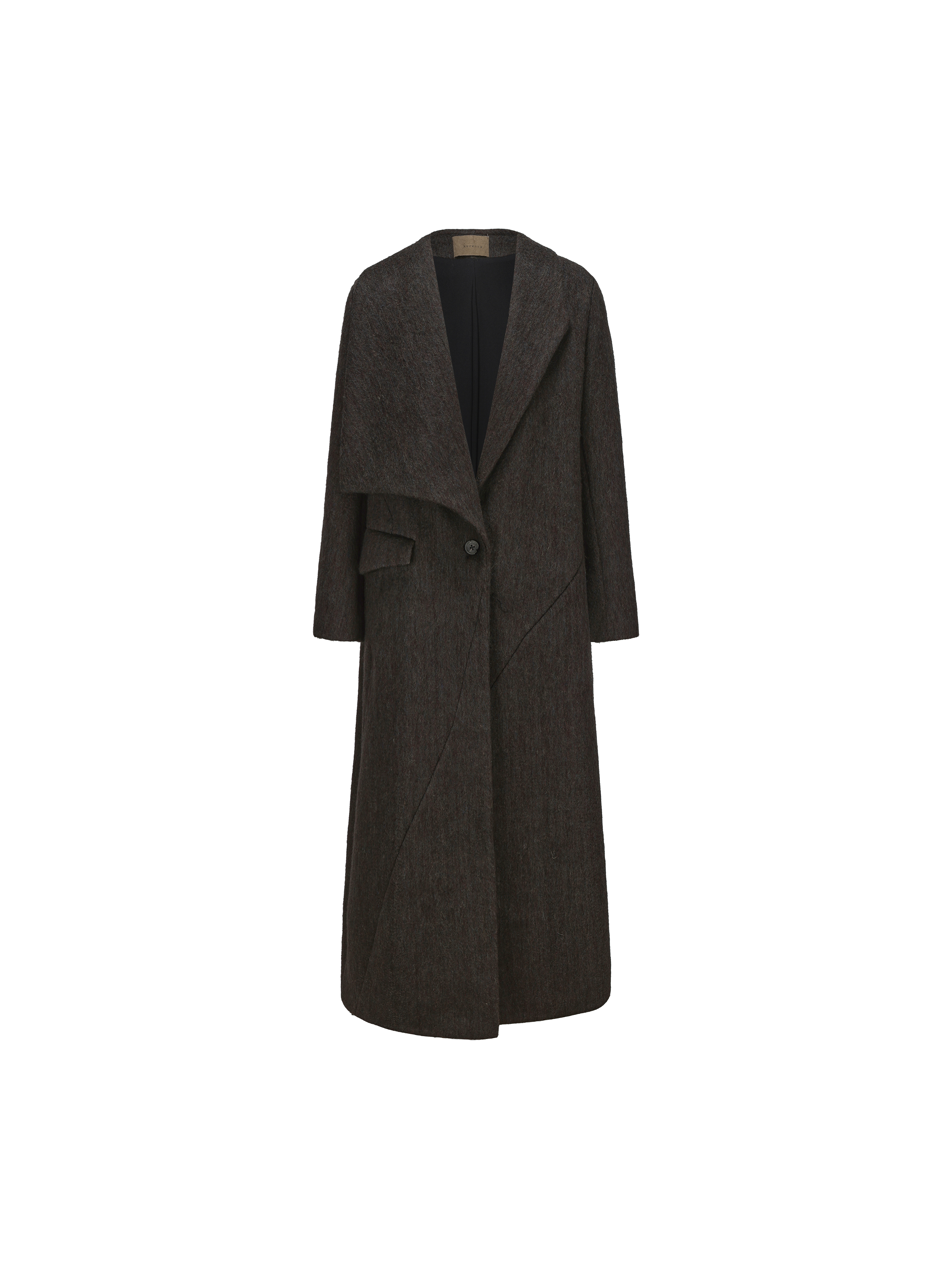 Bluish Purple Asymmetric Collar Coat