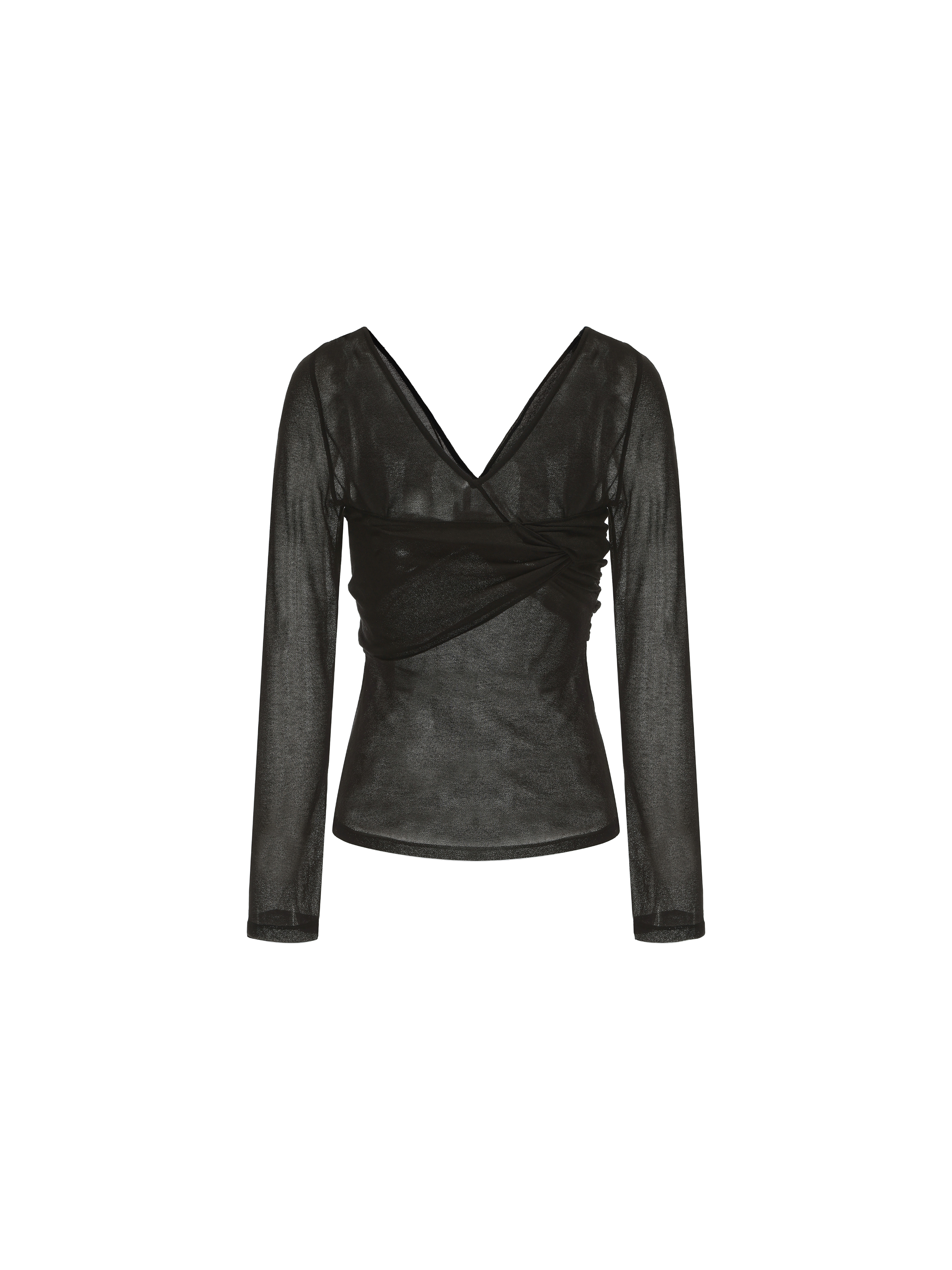 Black Knotted Knit Top