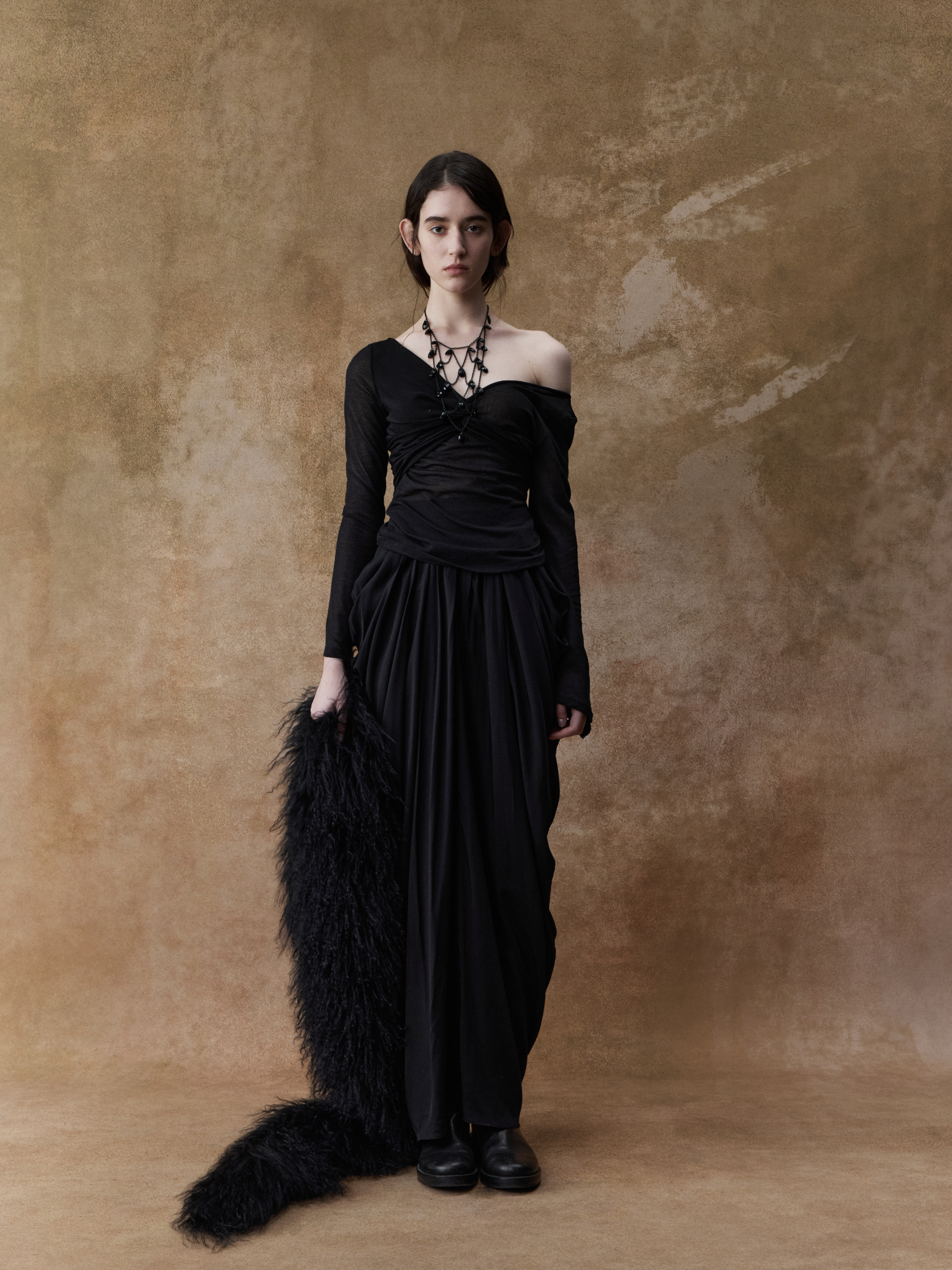 Black Knotted Knit Top