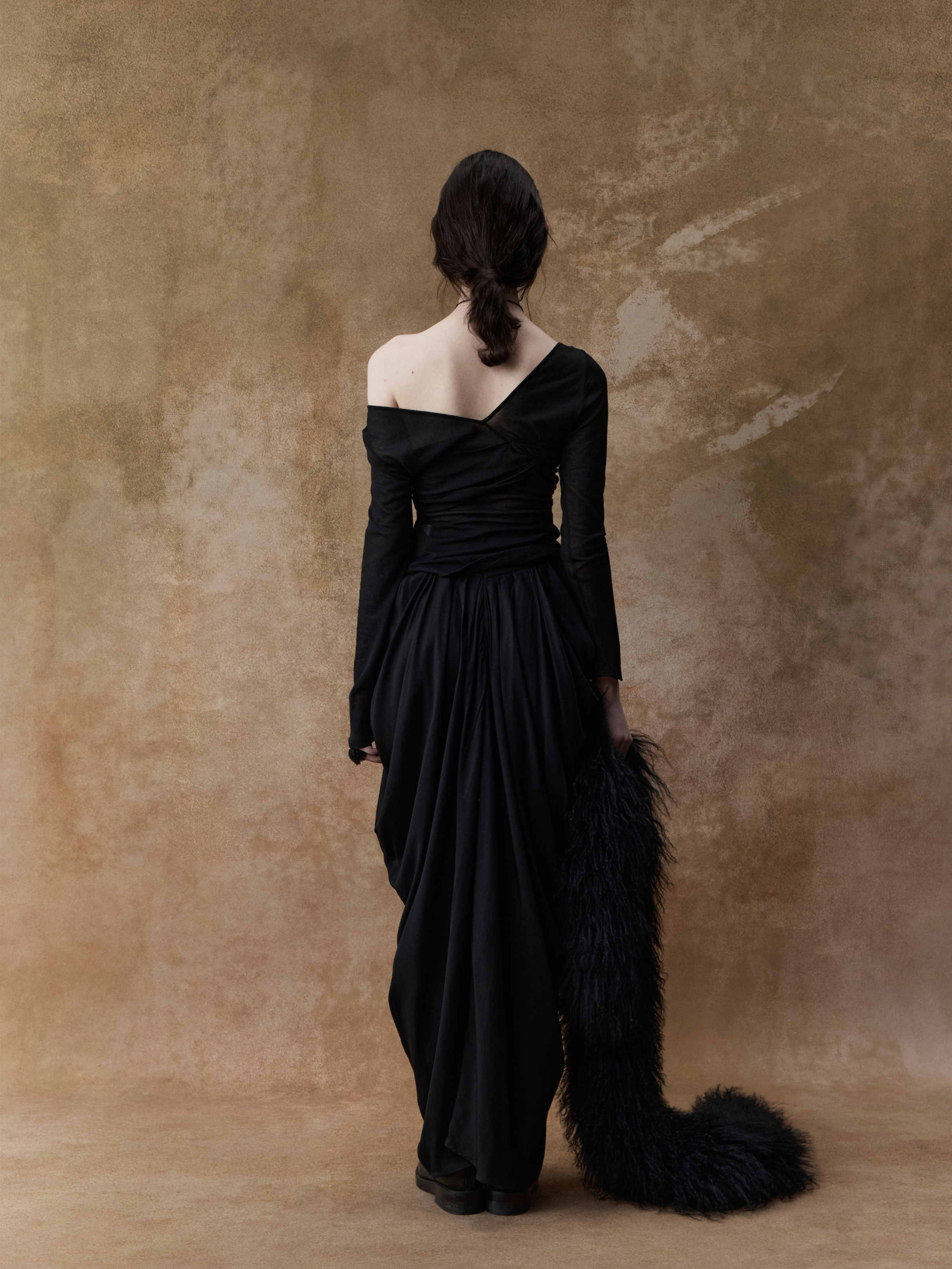 Black Knotted Knit Top