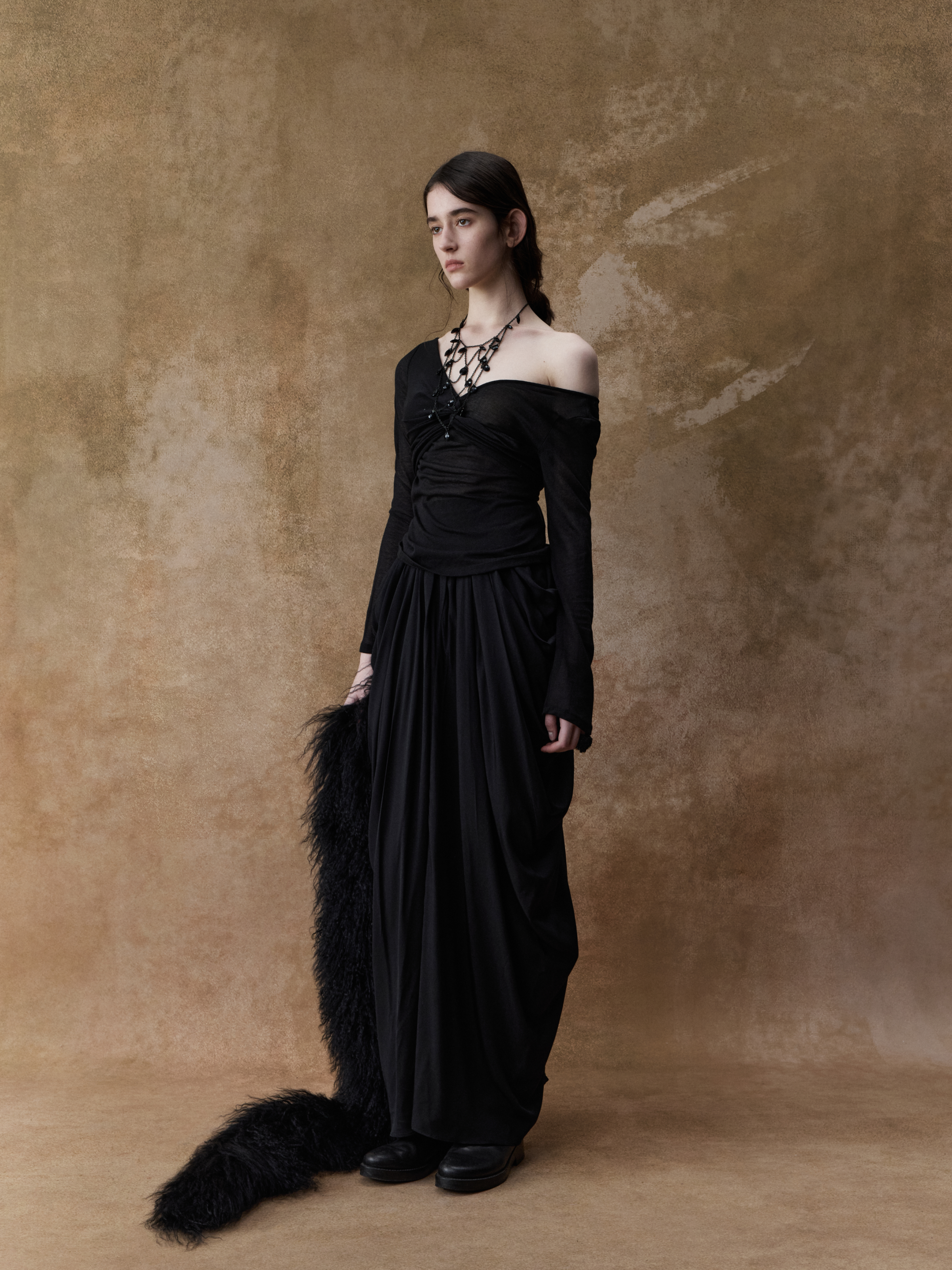 Black Knotted Knit Top