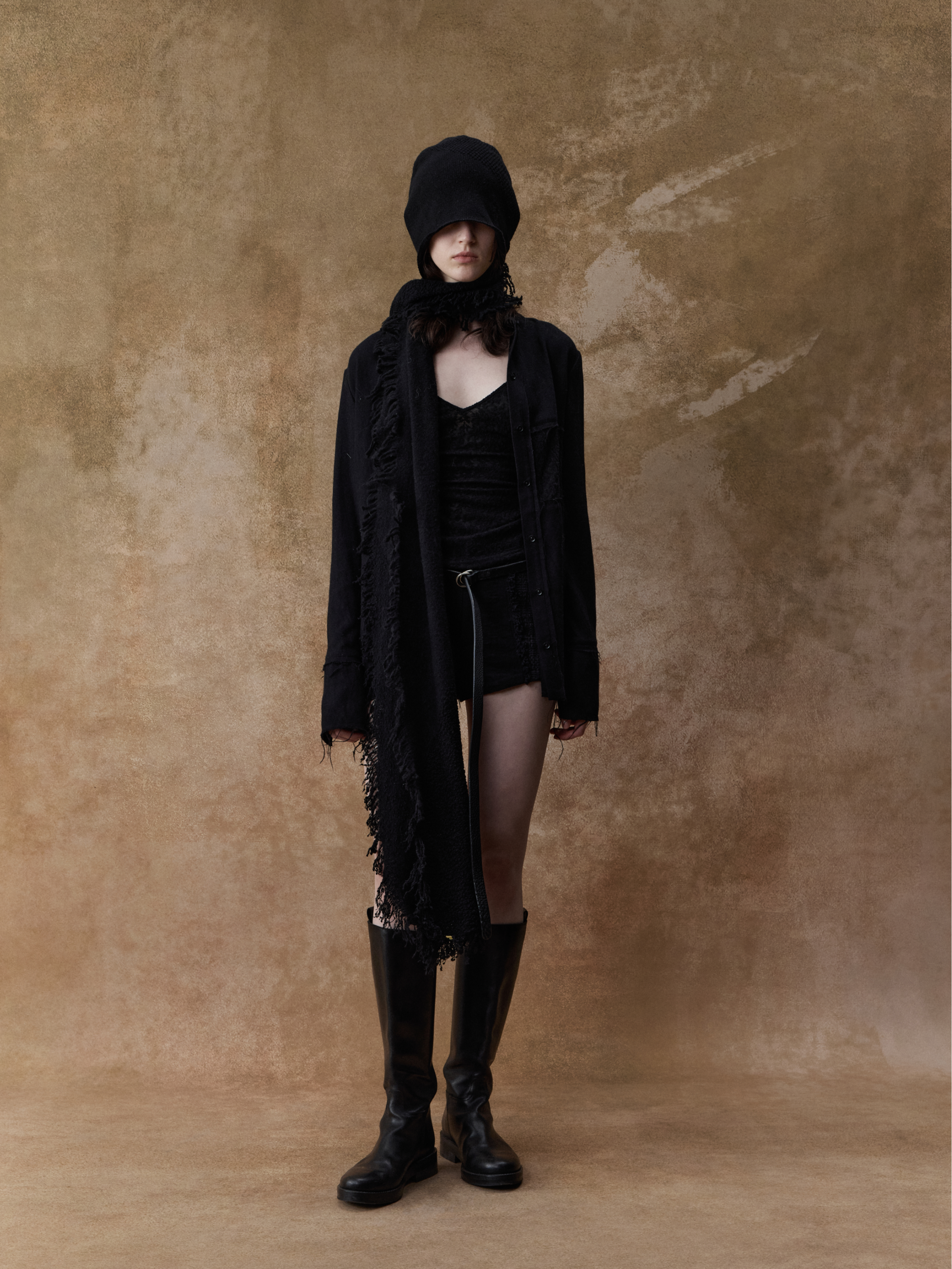 Black Wool Lace Shirt