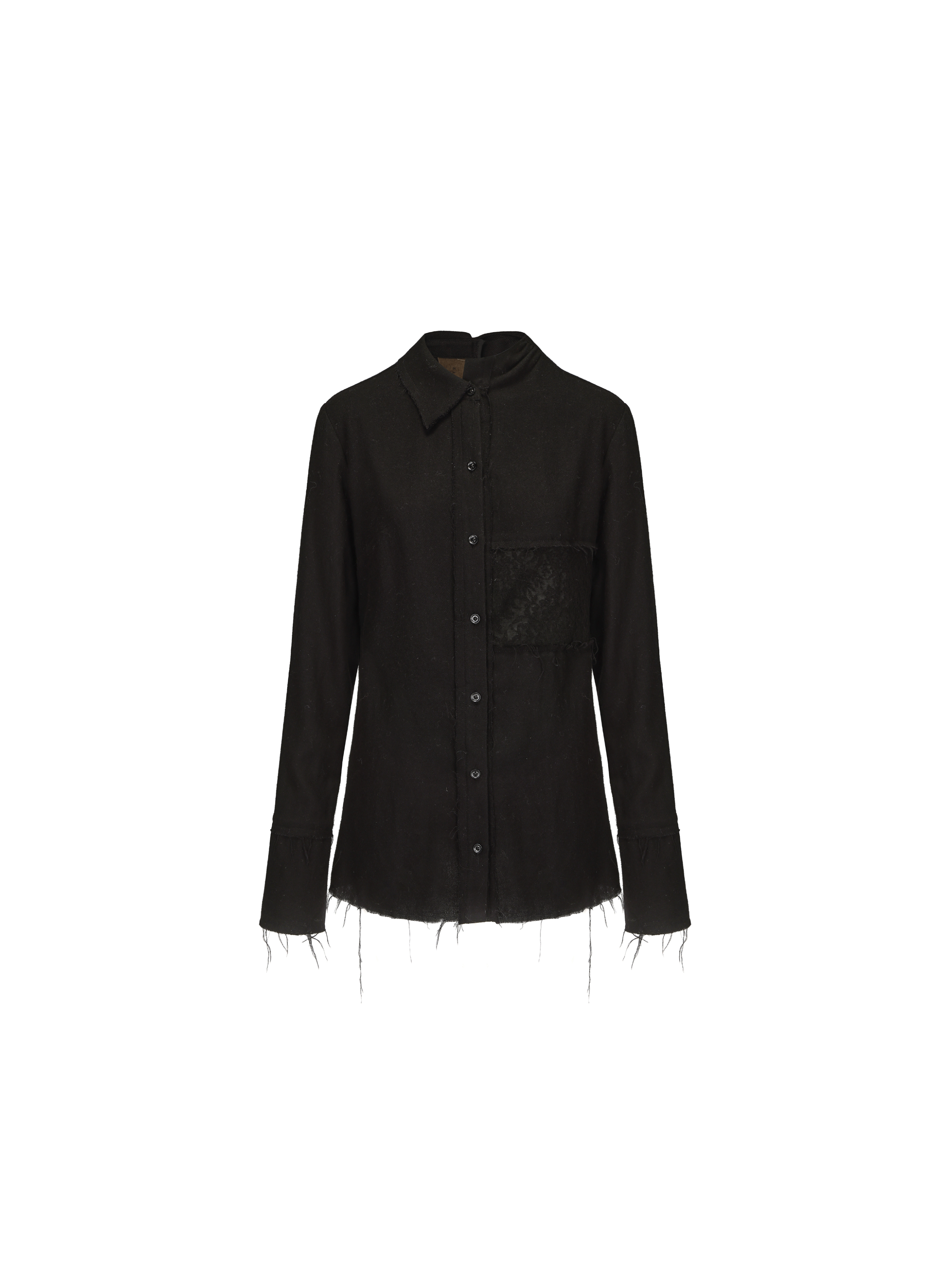 Black Wool Lace Shirt