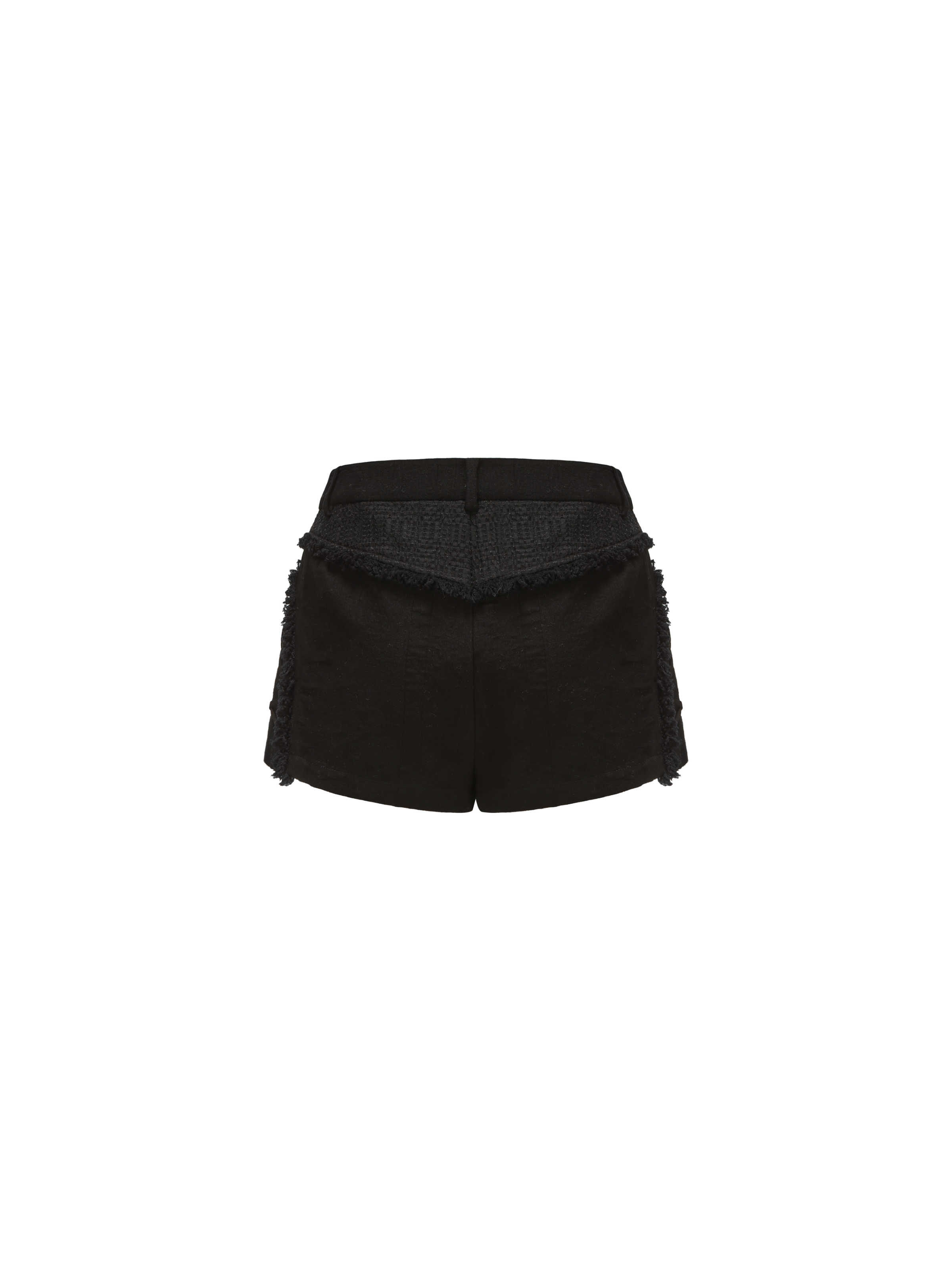 Black Frayed Edge Strappy Shorts