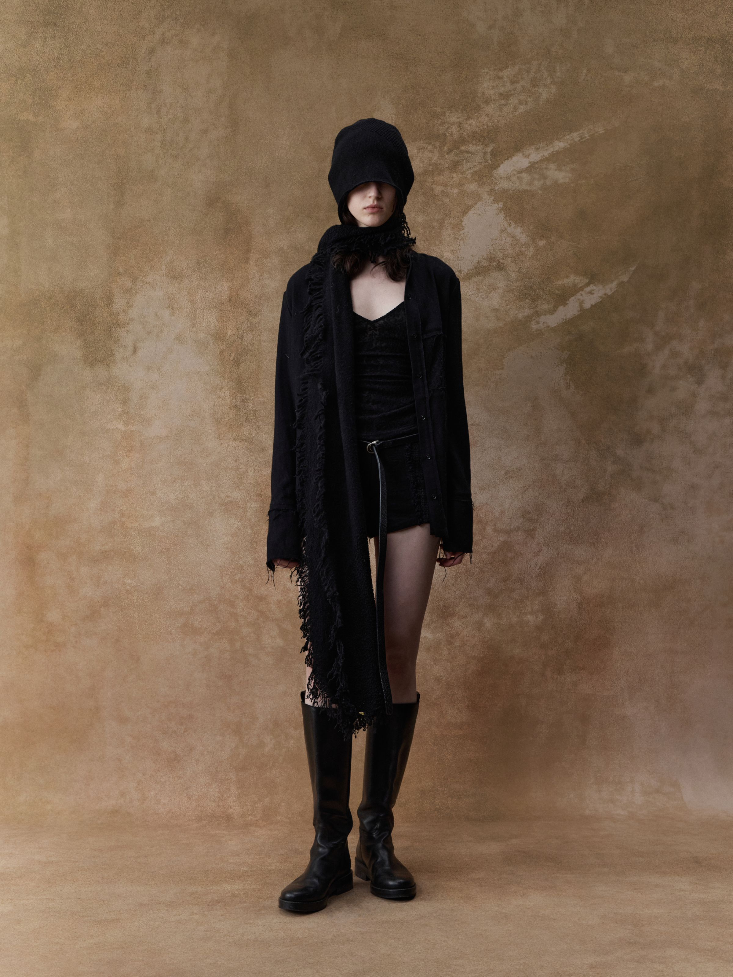 Black Wool Lace Camisole