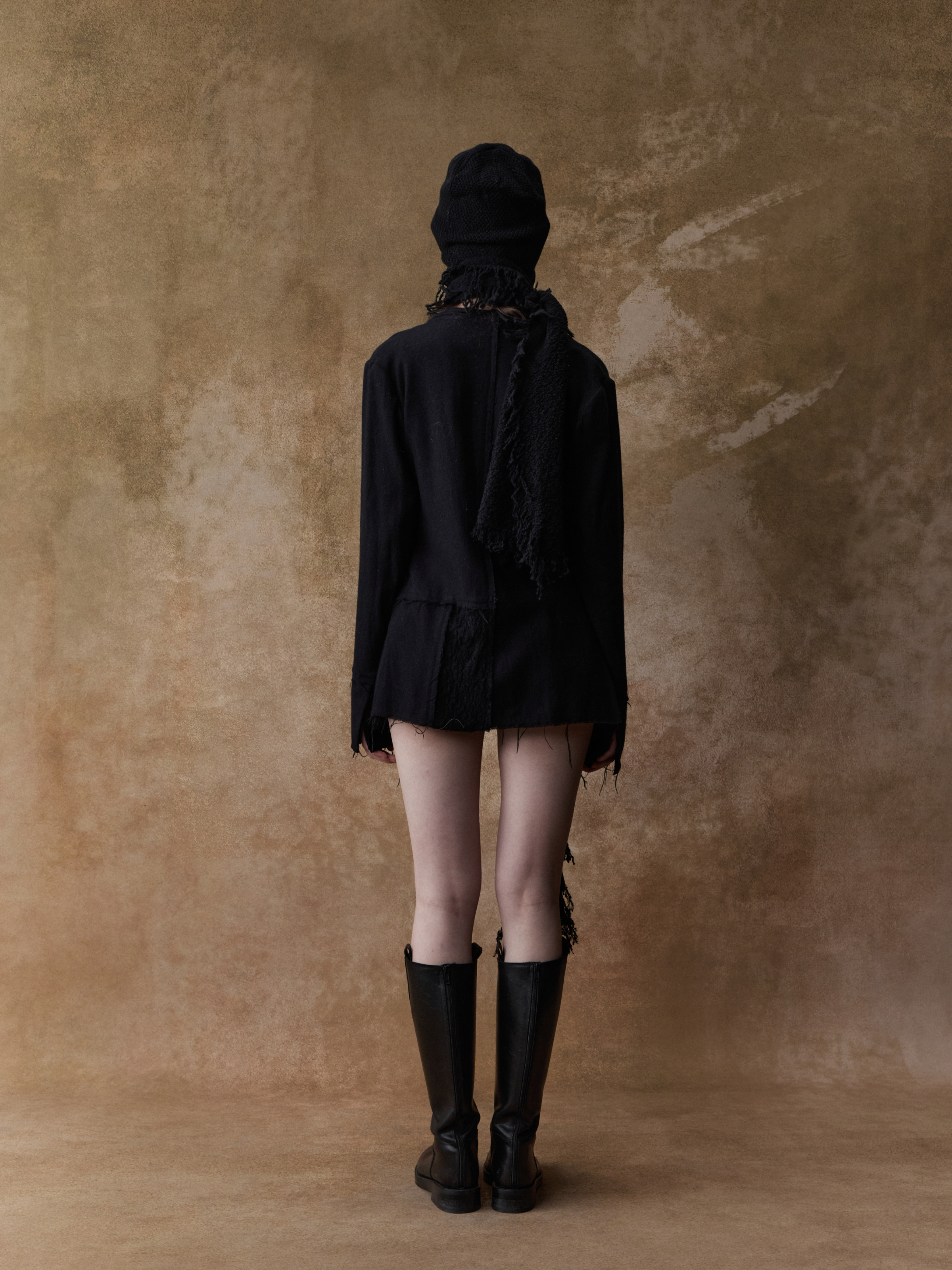 Black Frayed Edge Strappy Shorts