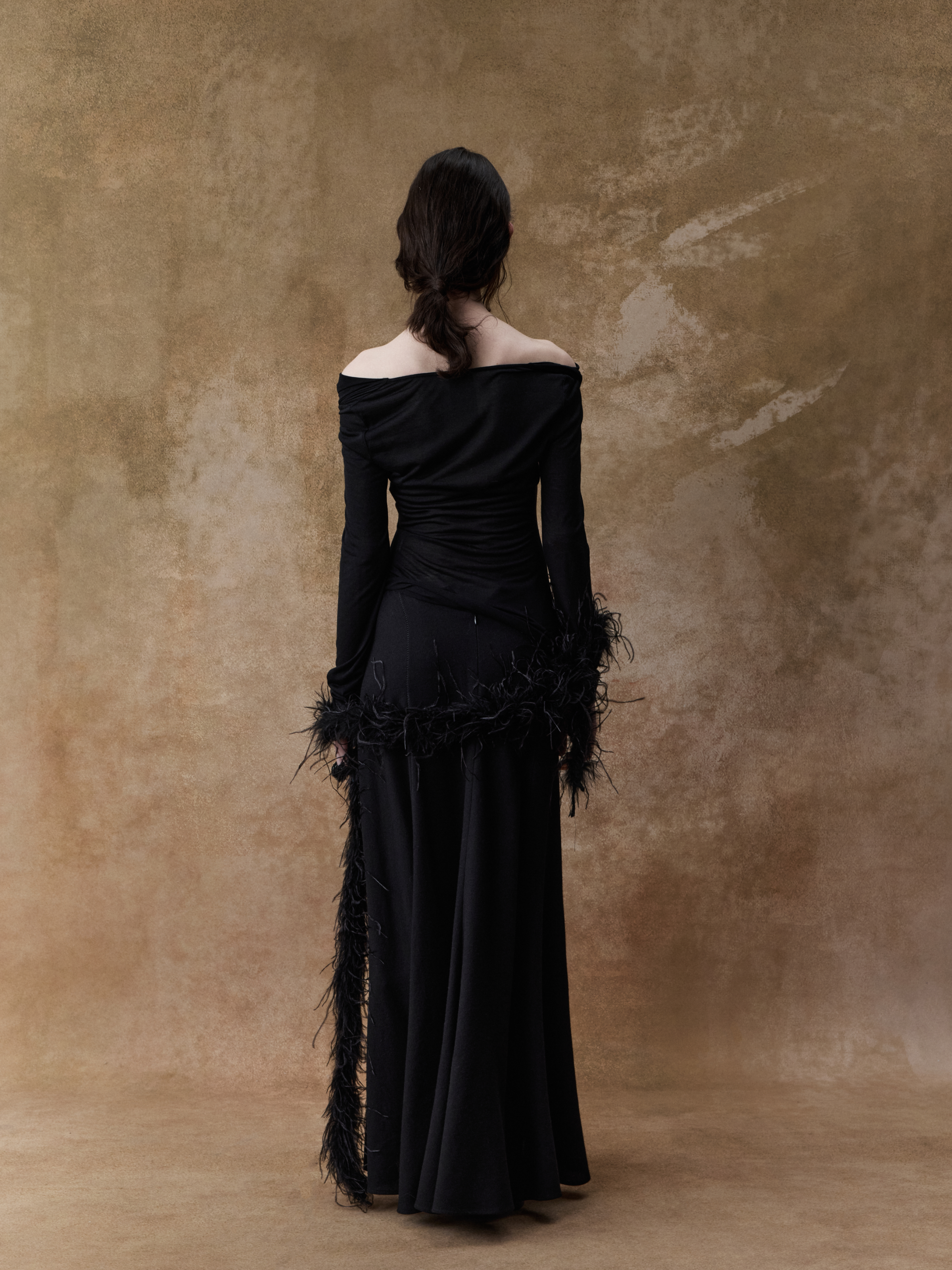 Black Knitted Low-cut top