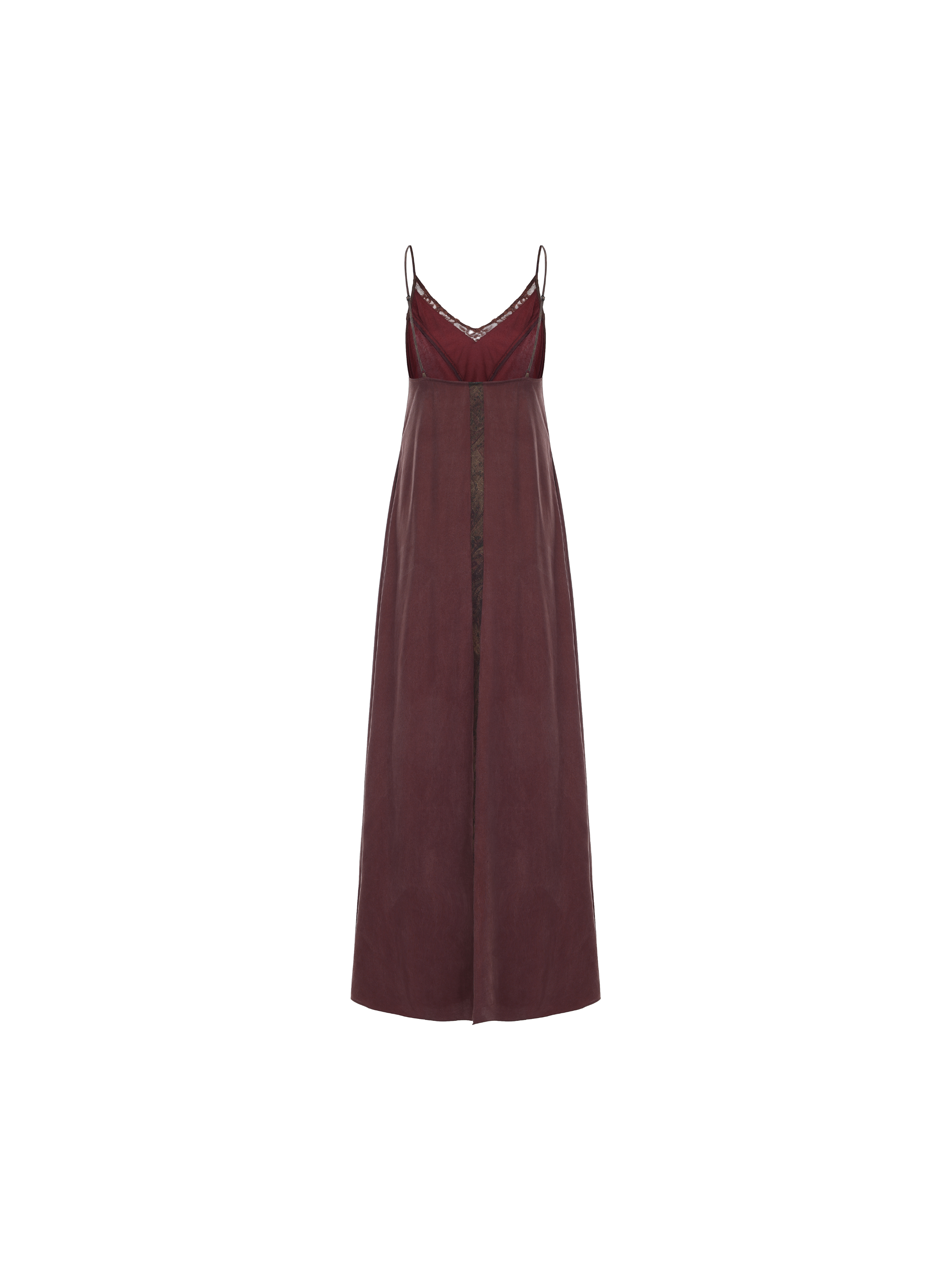 Dark Red Contrasting Patchwork Strap Dress