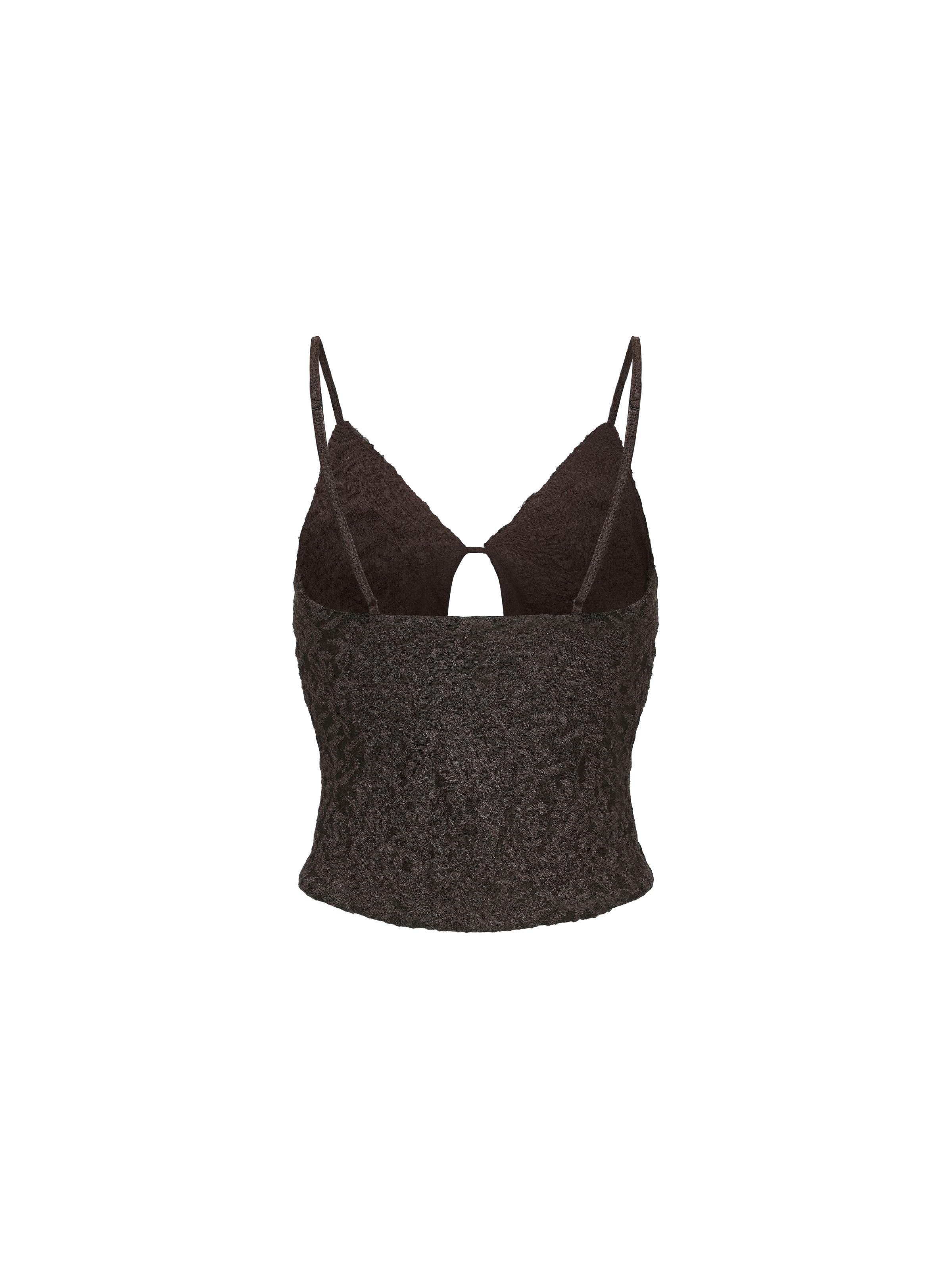 Grey-green Wool Lace Pleated Camisole